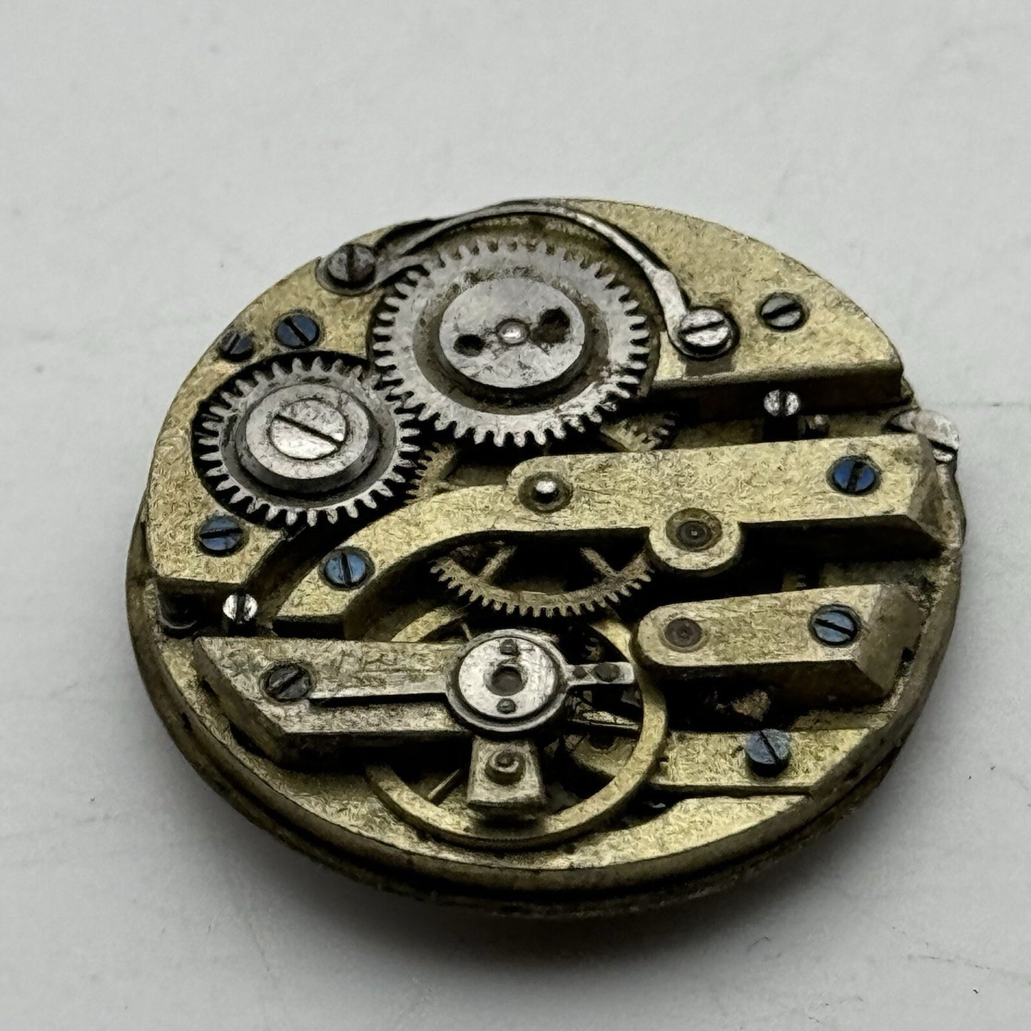 27.6mm Beautiful Patterned Dial Cylinder Pocket Watch Movement FOR PARTS