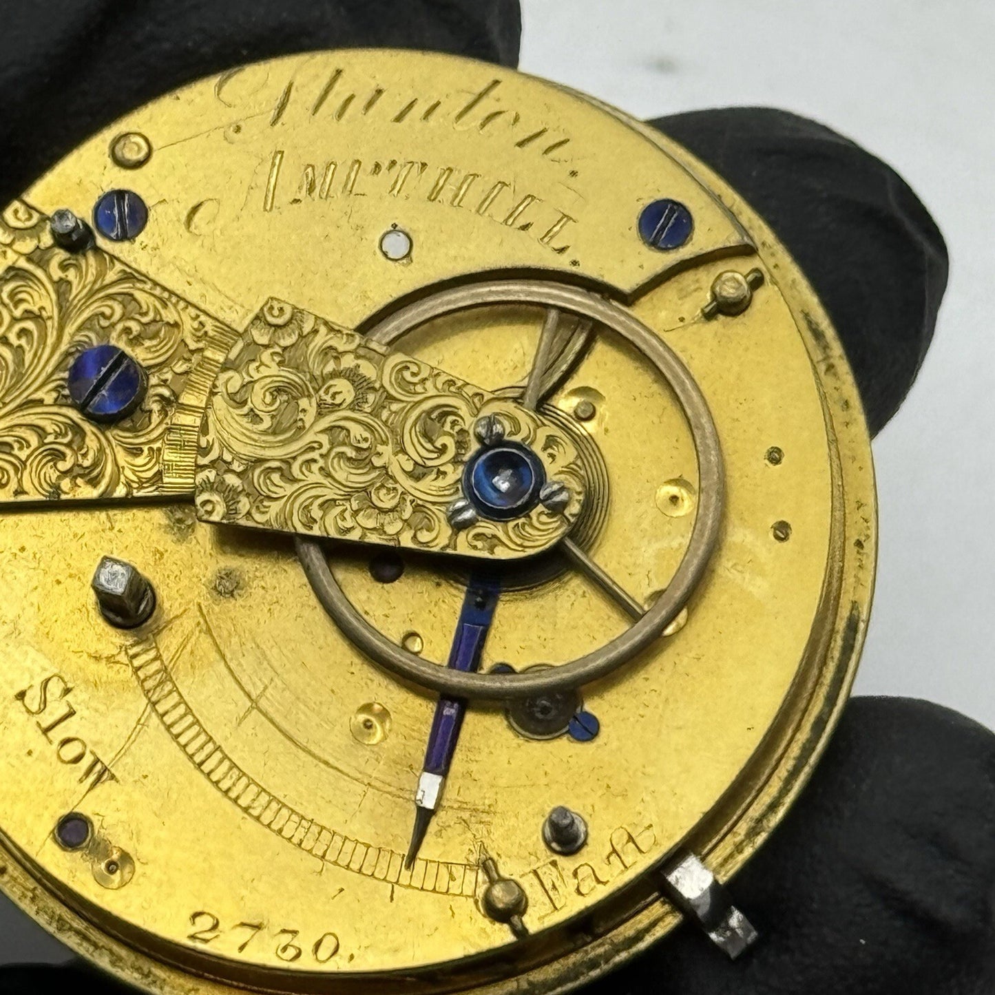 41.9mm Hanton Amptill Bedfordshire Fusee No Chain Watch Movement FOR PARTS