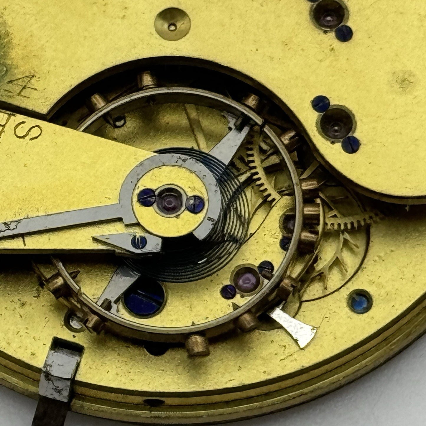 44.7mm Unidentified White Porcelain Dial Pocket Watch Movement FOR PARTS