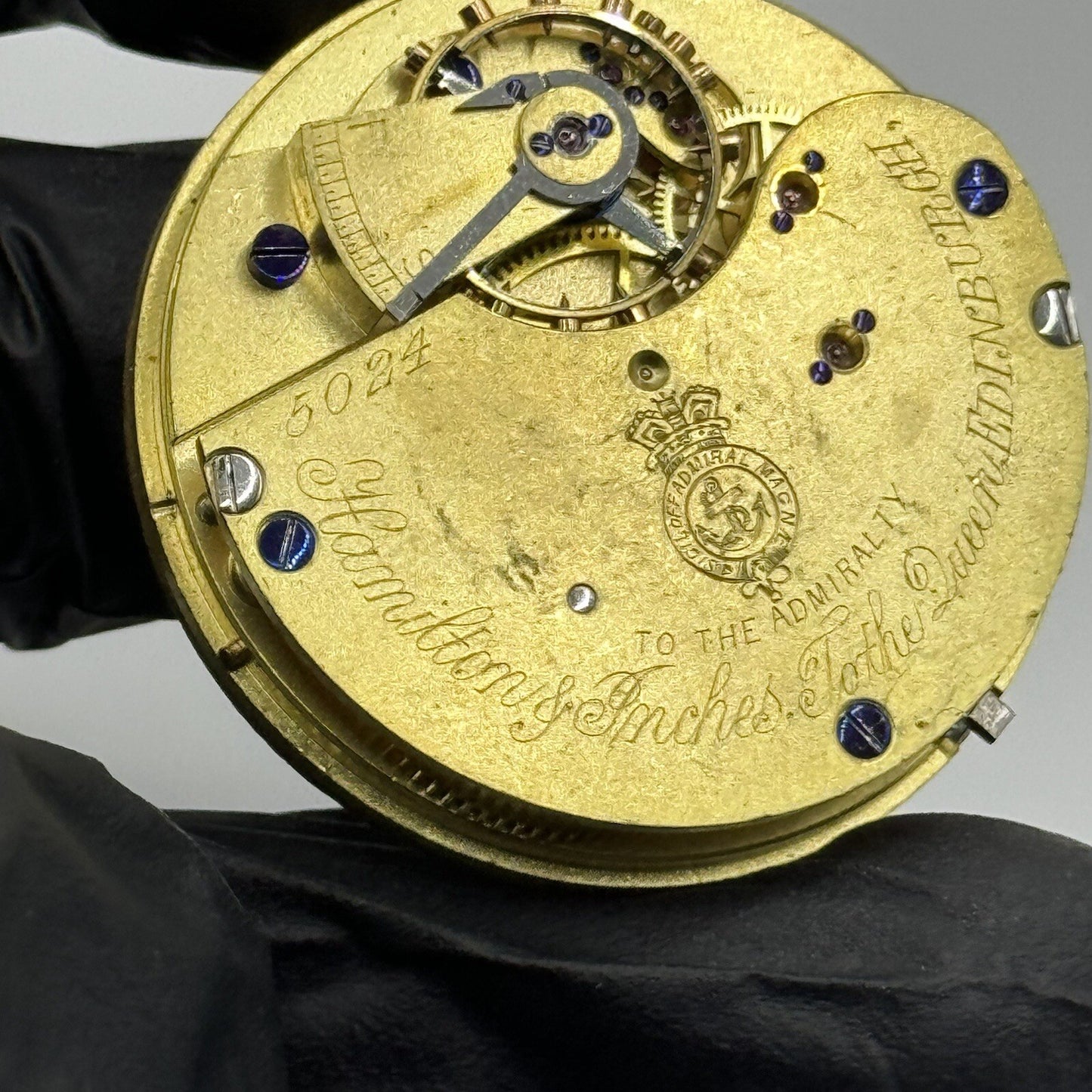 41.3mm Manual Wind Hamilton & Inches Edinburgh Pocket Watch Movement FOR PARTS