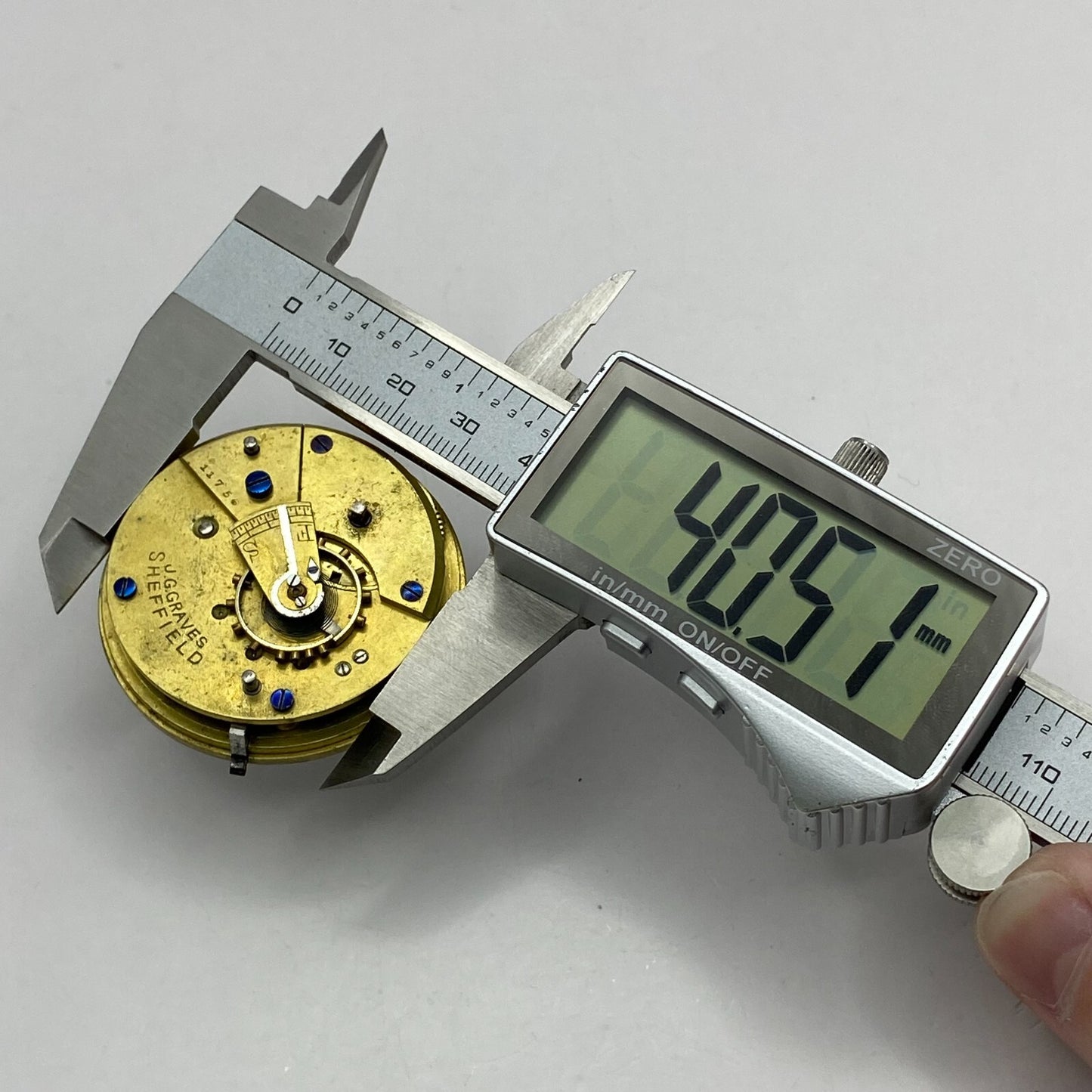 44.9mm Antique J G Graves The English Express Lever Pocket Watch Movement PARTS