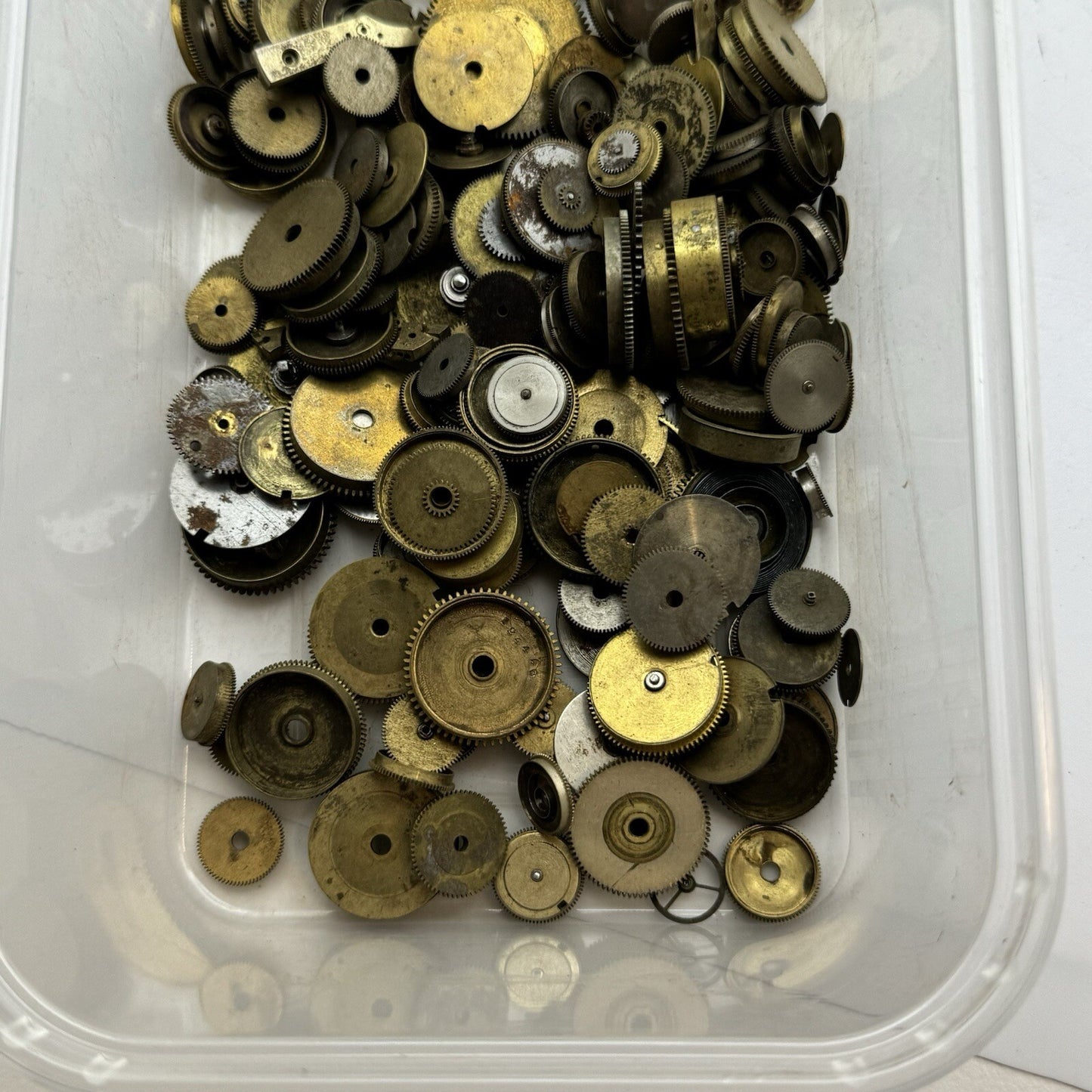 195 Grams Job Lot Of Mainspring Barrels Assorted Parts / Repairs Watchmakers