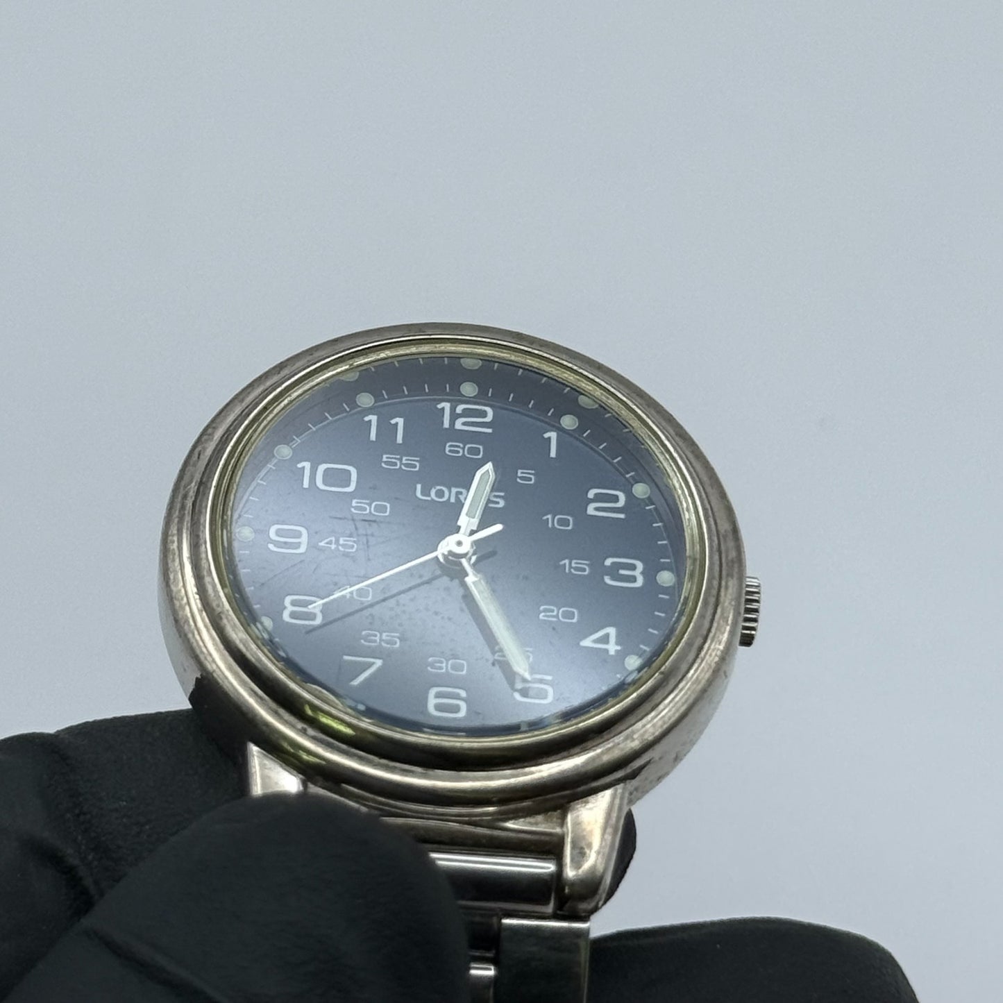 Lorus Quartz Fob Nurse Watch Blue Dial Base Metal Japan Working 29mm