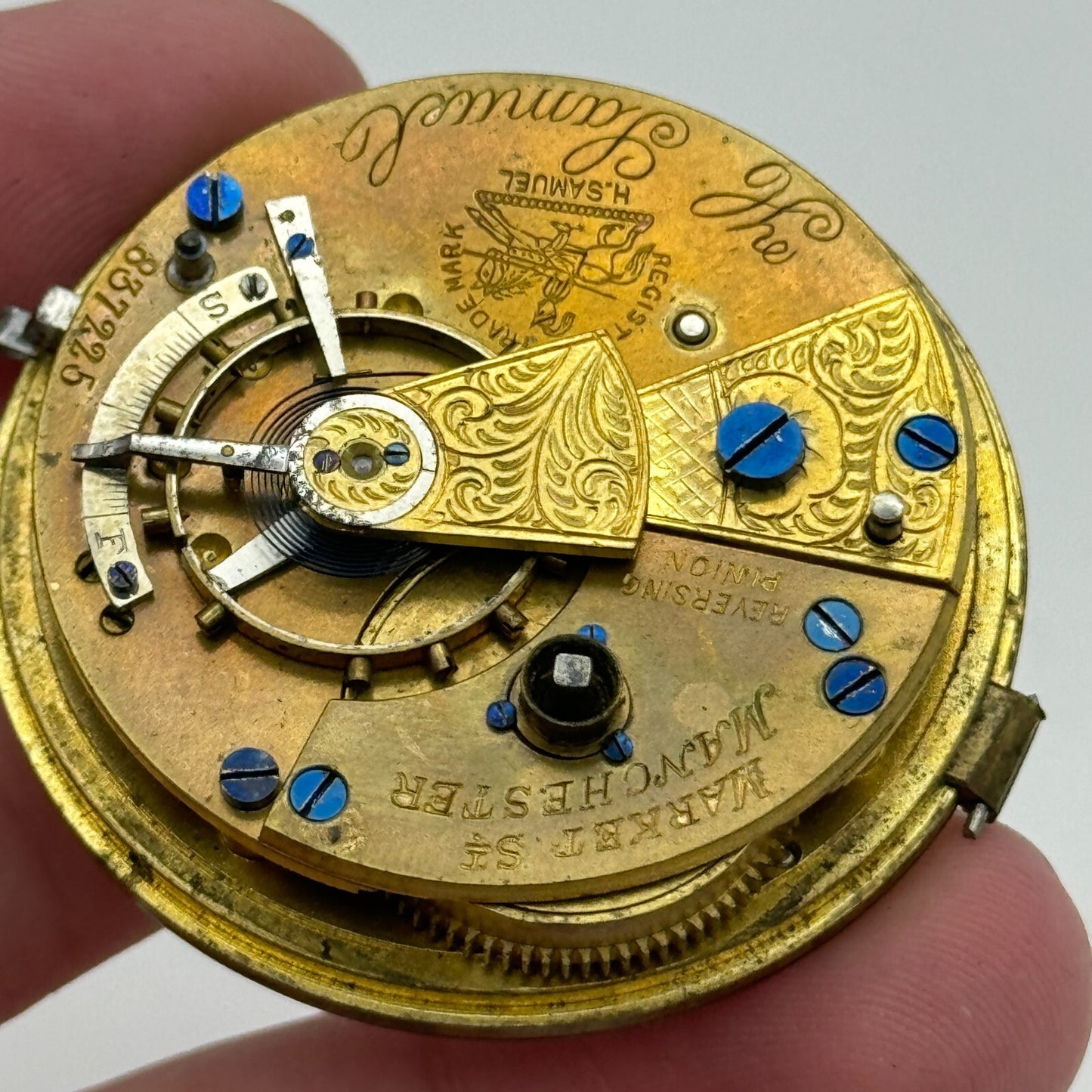 44.6mm Antique H Samuel Manchester The "Accurate" Pocket Watch Movement PARTS
