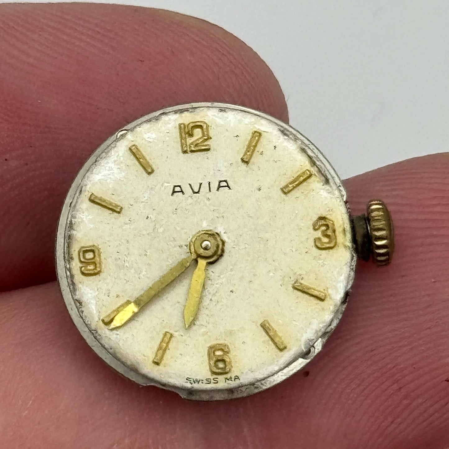 17.5mm Ladies Avia Felsa F 4023 Manual Wind Watch Movement Swiss Vintage PARTS