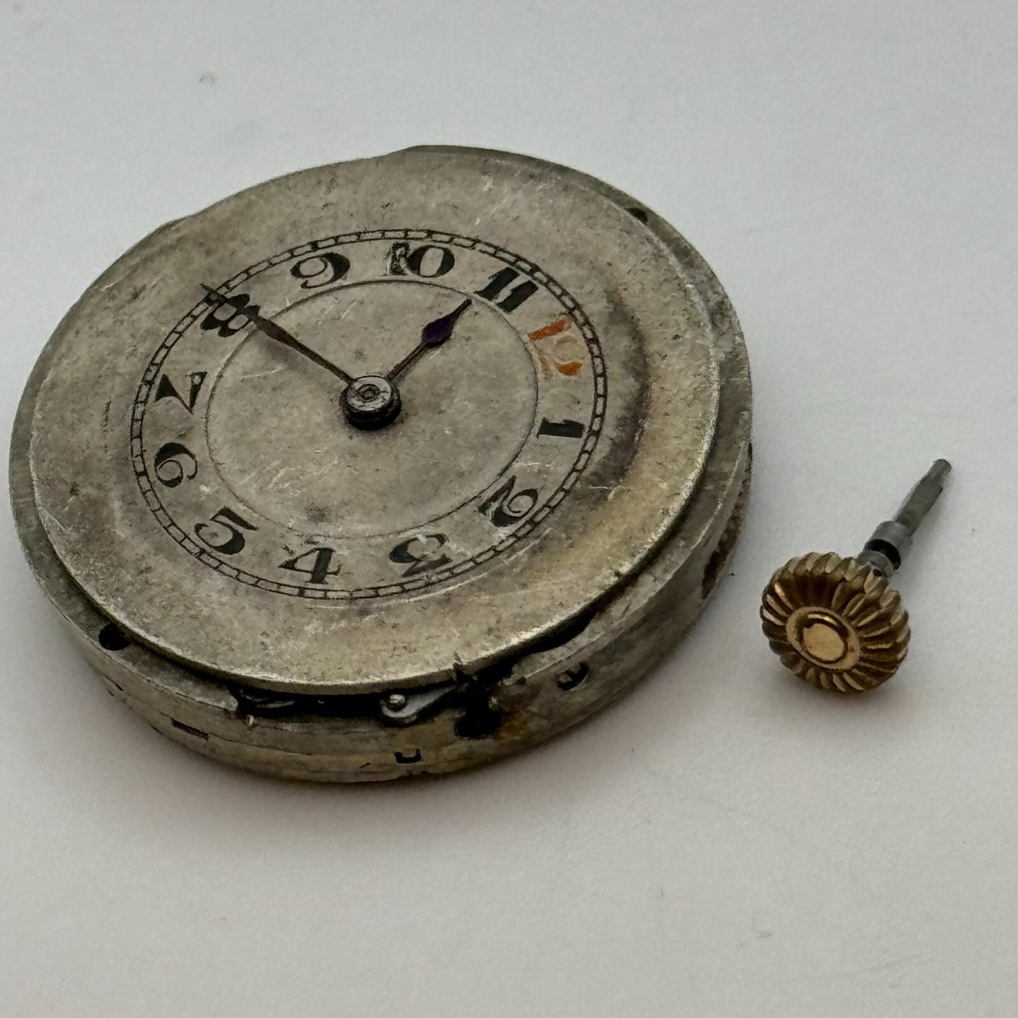 25mm Dreadnought Balance Ok Trench Watch Movement 15 Jewels Vintage Swiss PARTS