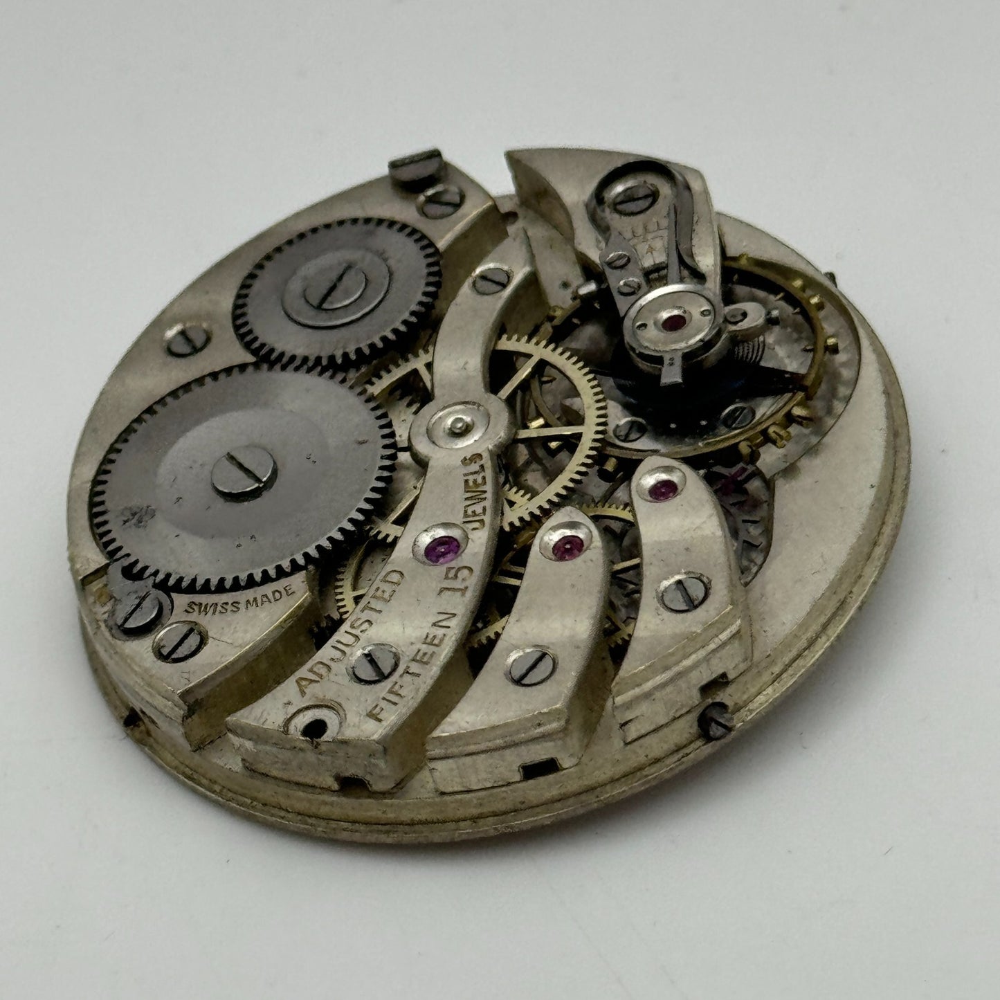 43.1mm Unidentified High Grade 15 Jewels Swiss Pocket Watch Movement PARTS