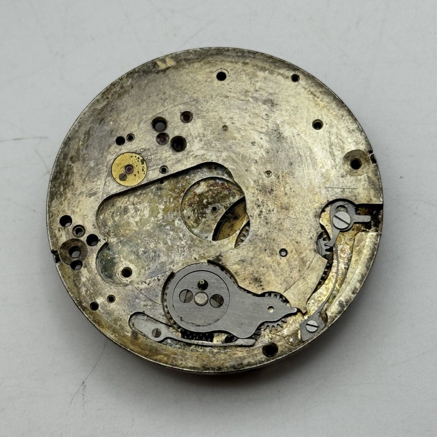 42.9mm Unidentified Chronograph Pocket Watch Movement FOR PARTS Restoration