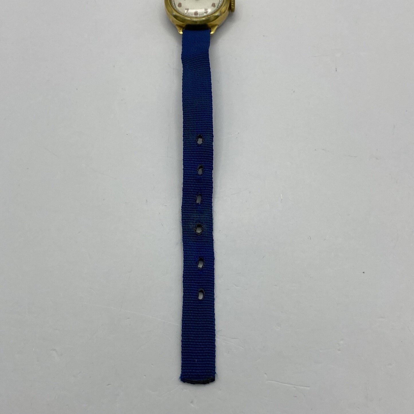 21mm Ladies Oris Cal 491 Gold Plated Blue Strap Swiss Watch FOR PARTS To Restore