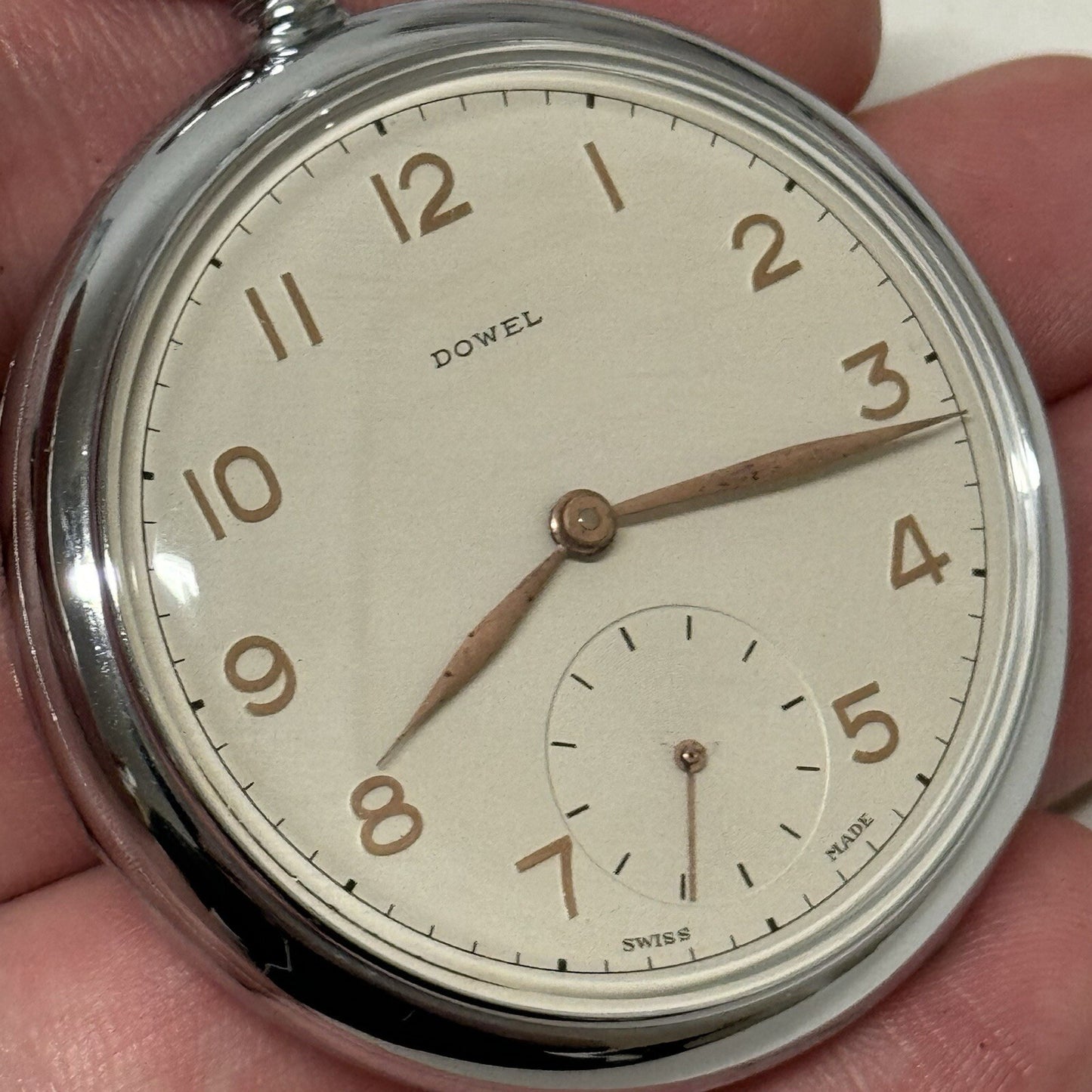 50mm Vintage Dowel NEW OLD STOCK Open Face Sub Seconds Pocket Watch TO SERVICE