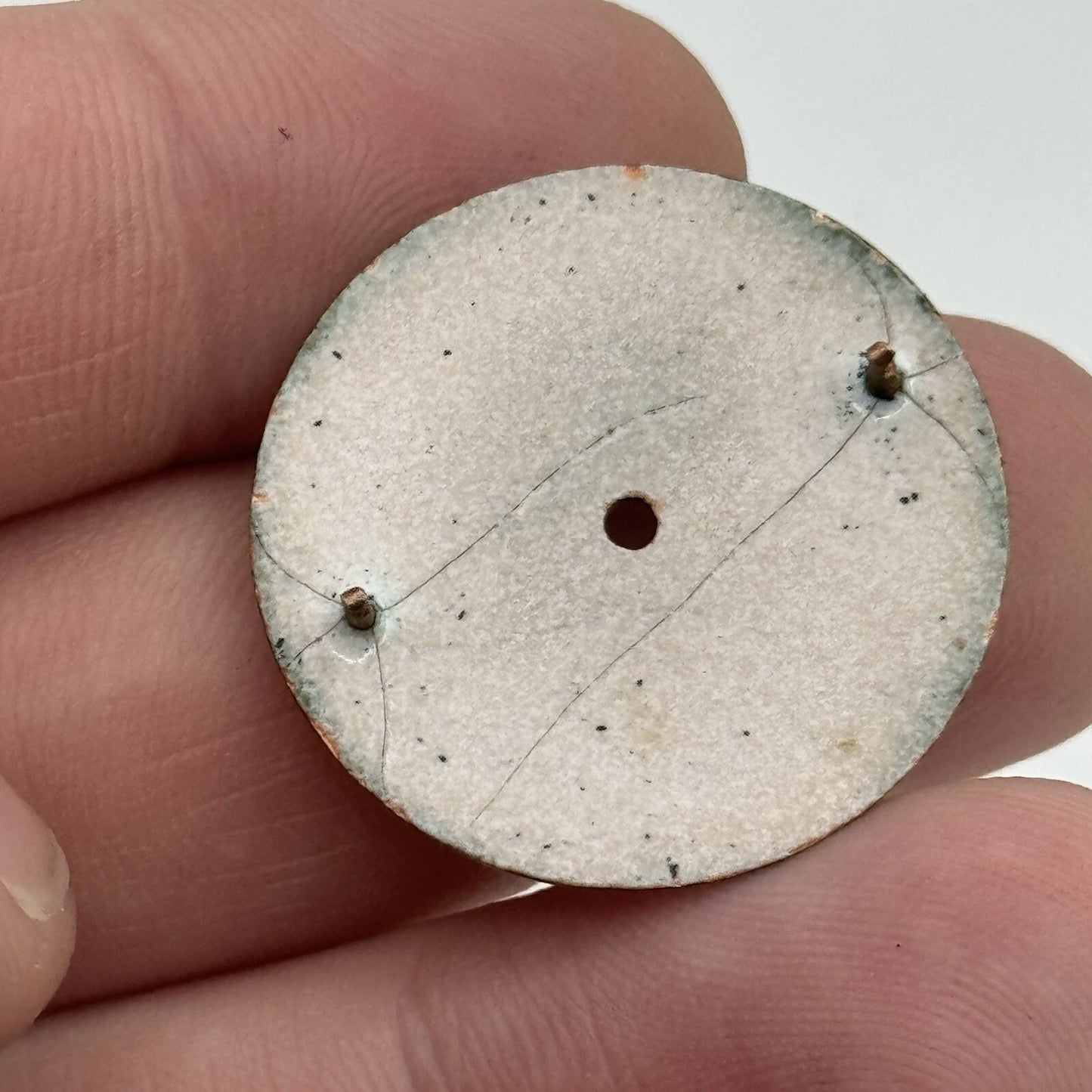26.8mm Antique Beautiful Porcelain Patterned Pocket Watch Dial Spares Parts