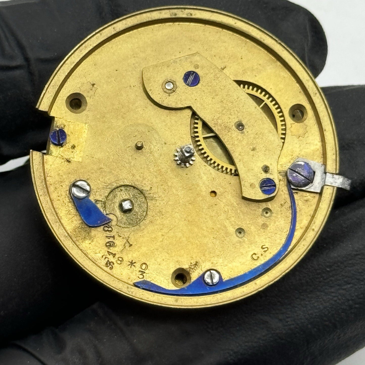 37.5mm C Mason Canterbury Fusee No Chain Pocket Watch Movement FOR PARTS