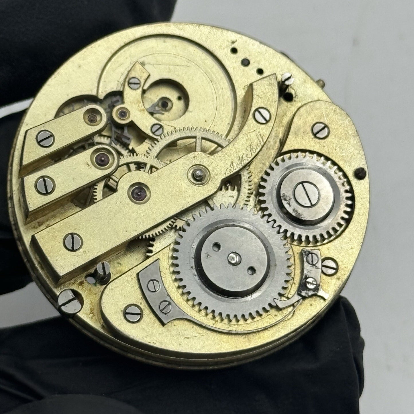 42.8mm J M Buff Partial Cylinder Quality Pocket Watch Movement FOR PARTS