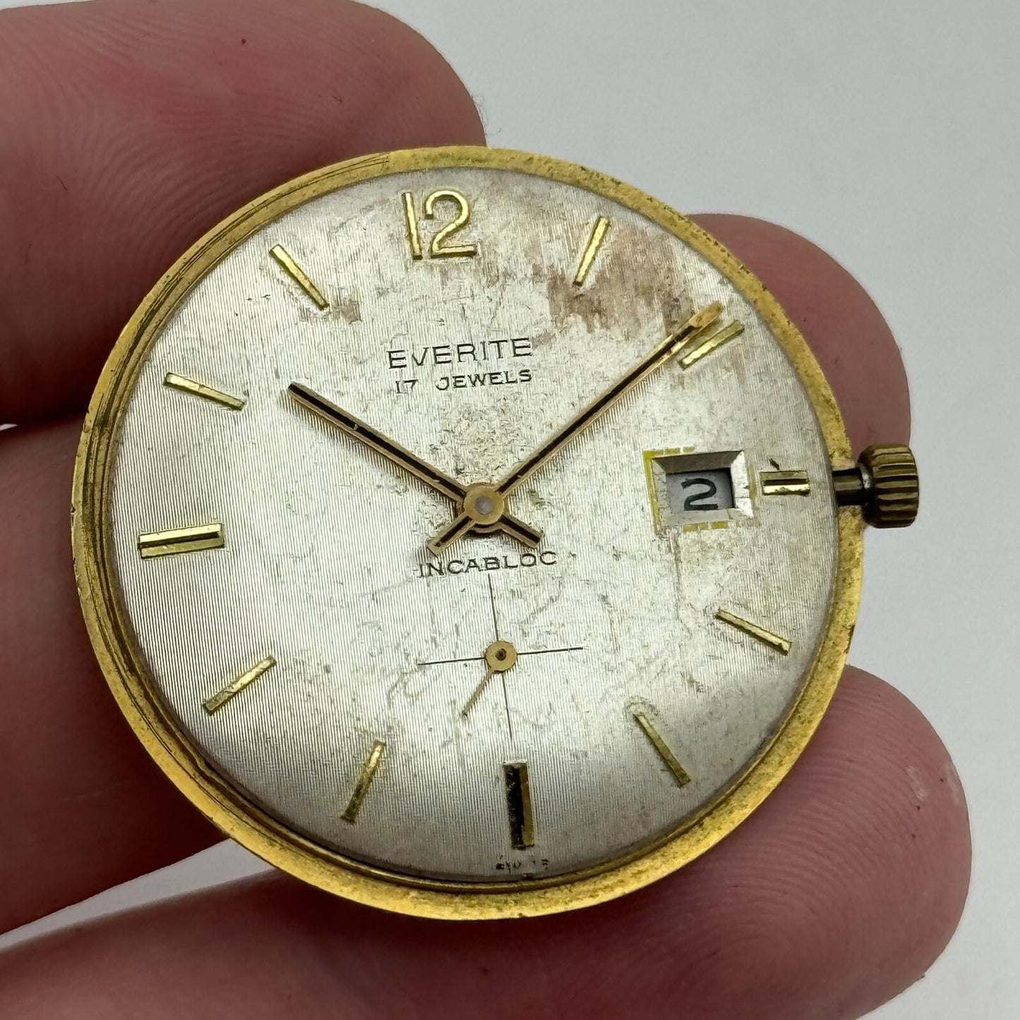 30.7mm Mens Everite FHF 82-4 Manual Wind Swiss Watch Movement PARTS REPAIR SPARE