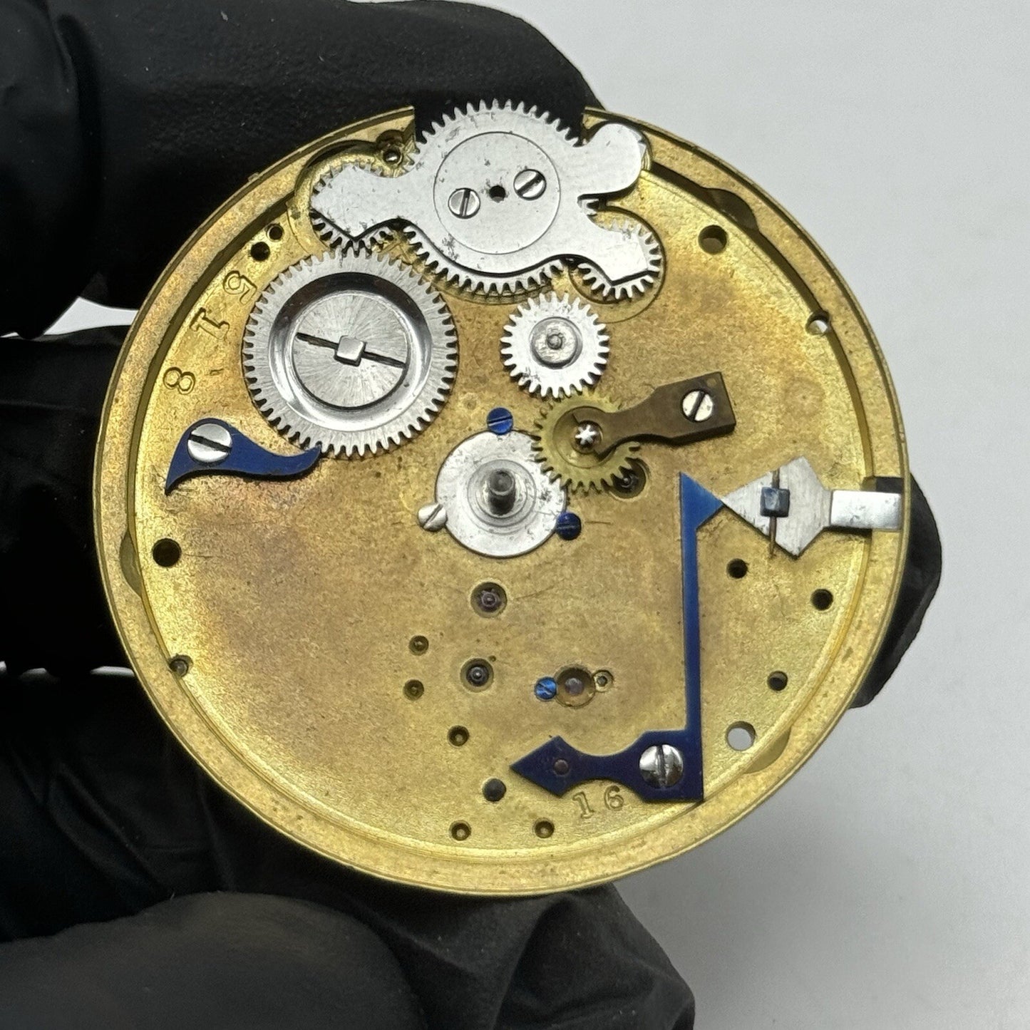44.9mm Centre Seconds Chronograph Antique Pocket Watch Movement FOR PARTS