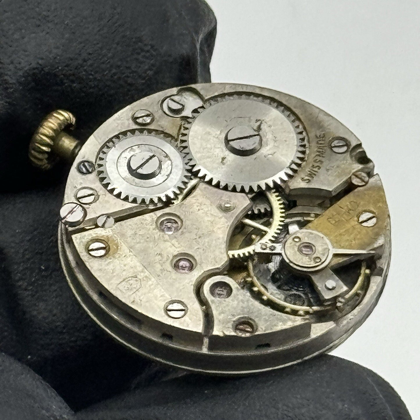 23.6mm Military Dial Swiss Watch Movement Hands Crown Parts Repair Restore