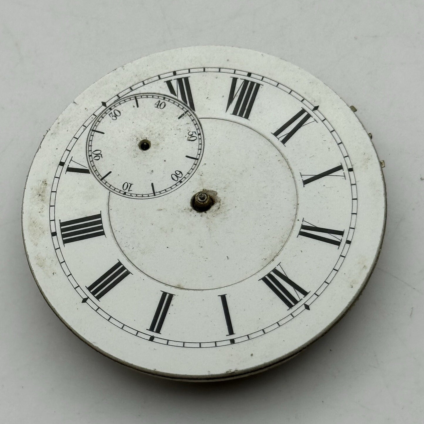 45.2mm Unidentified Pocket Watch Movement Roman Numerals Dial FOR PARTS