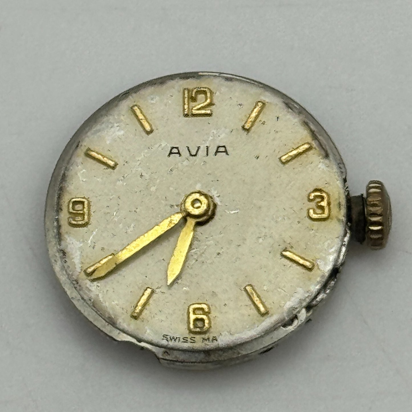 17.5mm Ladies Avia Felsa F 4023 Manual Wind Watch Movement Swiss Vintage PARTS