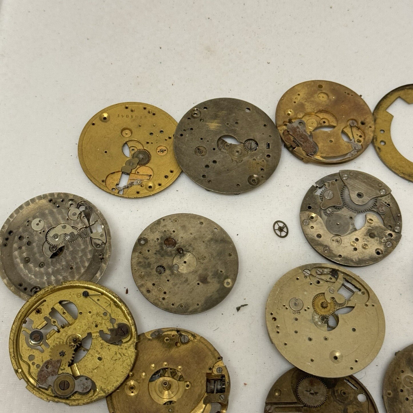 Bundle Antique Partial Pocket Watch Movements Parts Repair Watchmakers Job Lot