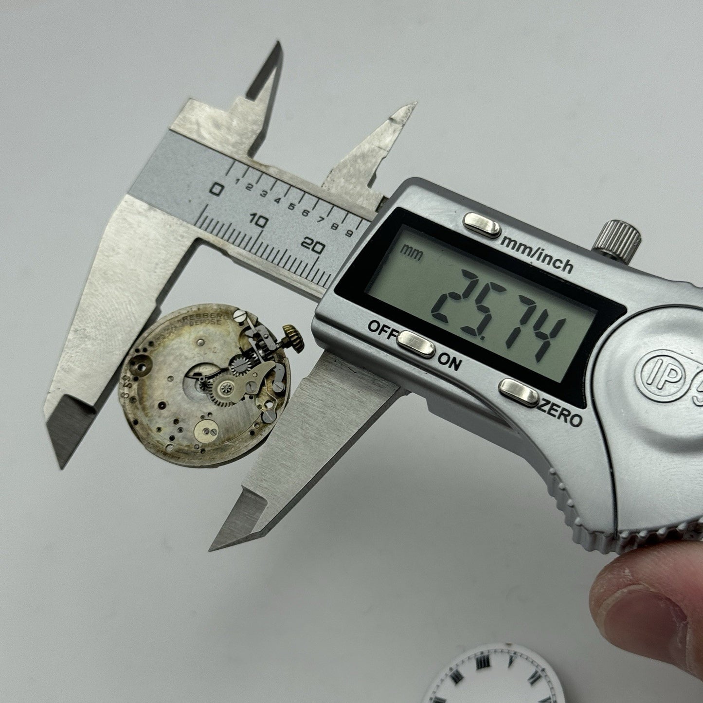 25.7mm ROLEX Rebberg Manual Wind Trench Watch Movement & Dial Antique PARTS