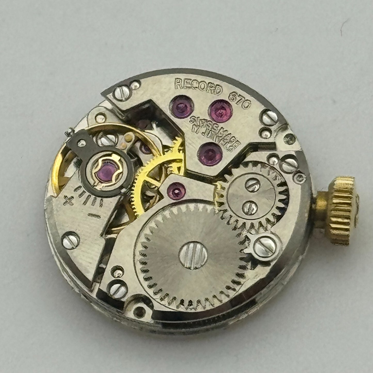 15.5mm Running Record De Luxe Cal 670 Manual Wind Swiss Watch Movement PARTS