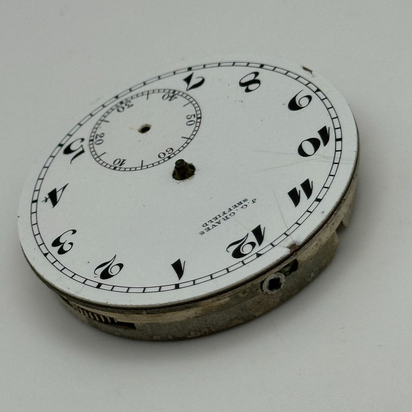 42.8mm Buren 19 35/12 Swiss Open Face J G Graves Pocket Watch Movement PARTS