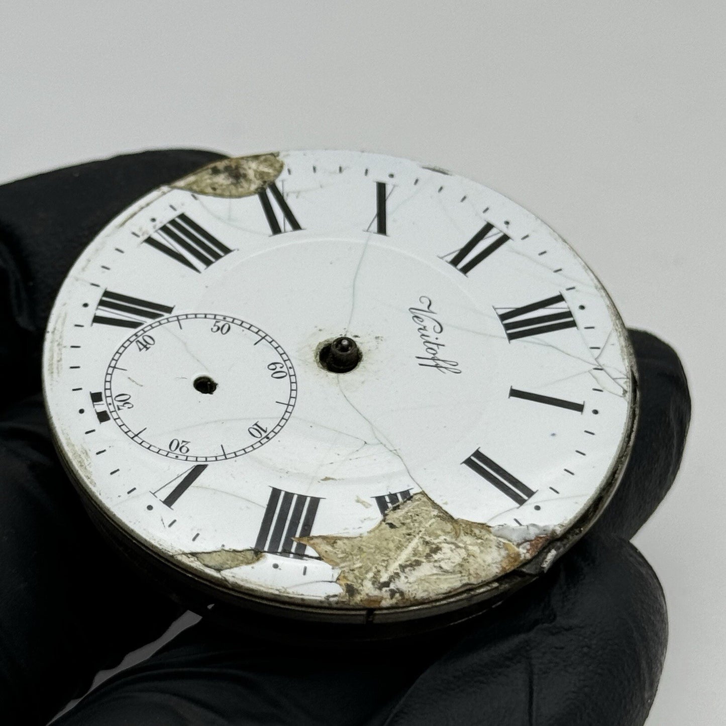45.7mm Veritoff "Fake" Railroad Special Pocket Watch Movement FOR PARTS