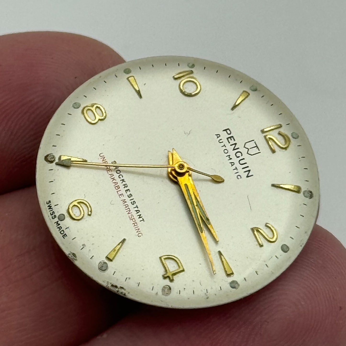 25.8mm Penguin EB 1575N Automatic 1 Jewel Watch Movement Swiss Vintage PARTS