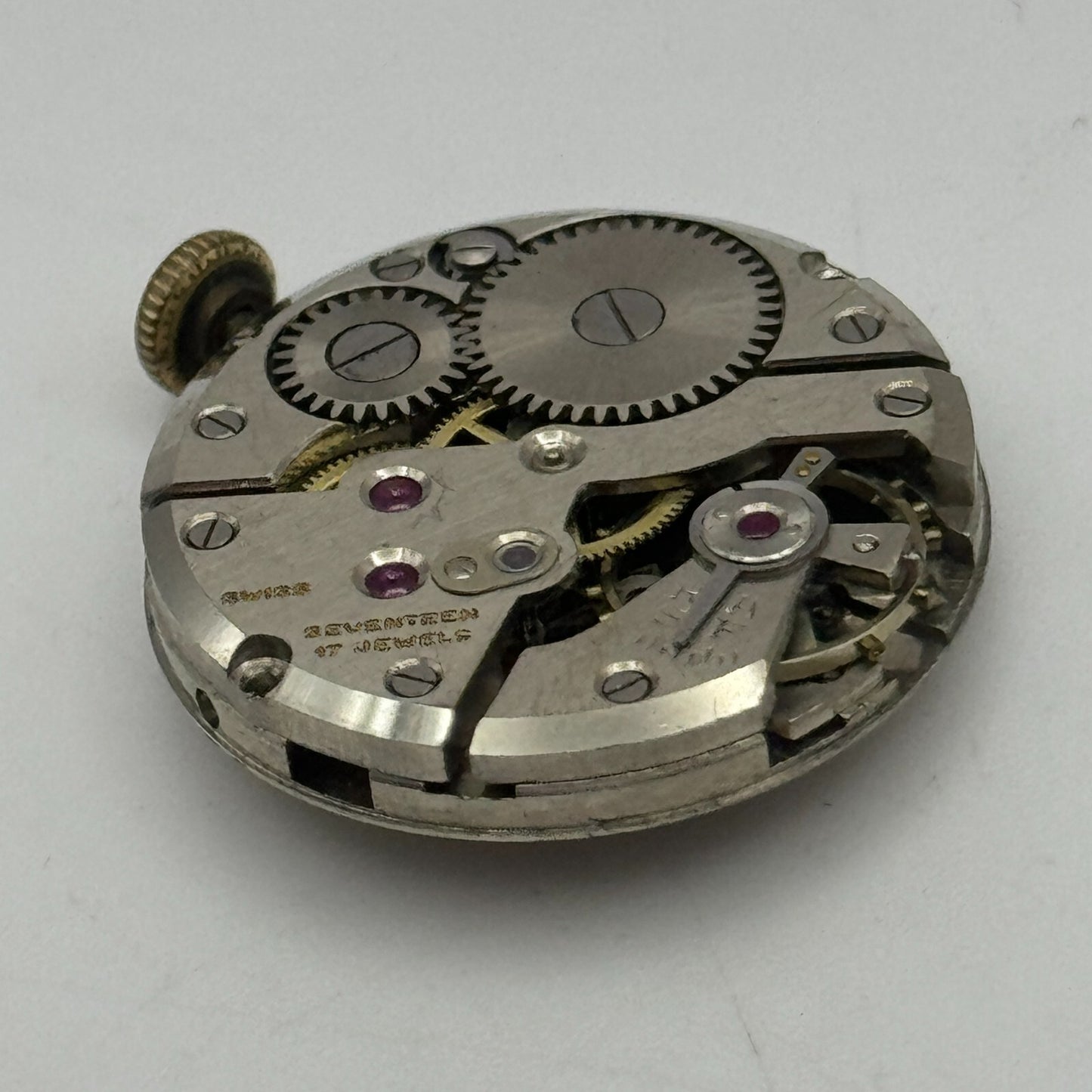 23.7mm Enicar A-R 412 Swiss Balance Ok Manual Wind Watch Movement Vintage PARTS