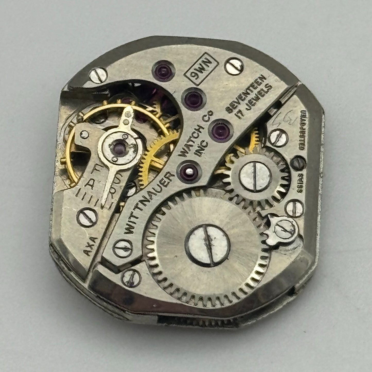 18.5mm Wittnauer 9WN Manual Wind 17 Jewels Swiss Watch Movement PARTS SPARES