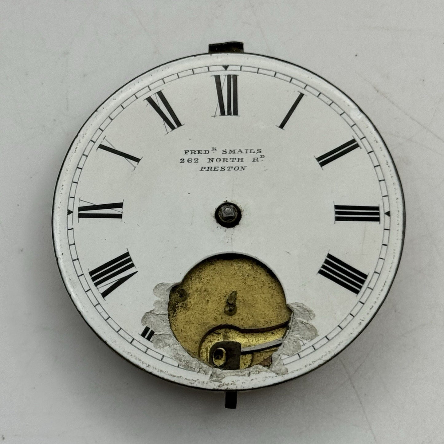 46.7mm Fred Smails North Road Preston Antique Pocket Watch Movement FOR PARTS