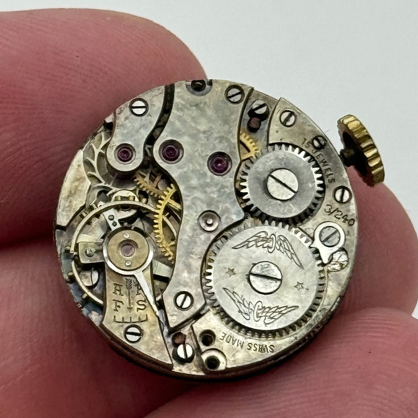 22mm Rotary 3/240 Balance Intact Manual Wind Watch Movement Swiss Vintage PARTS