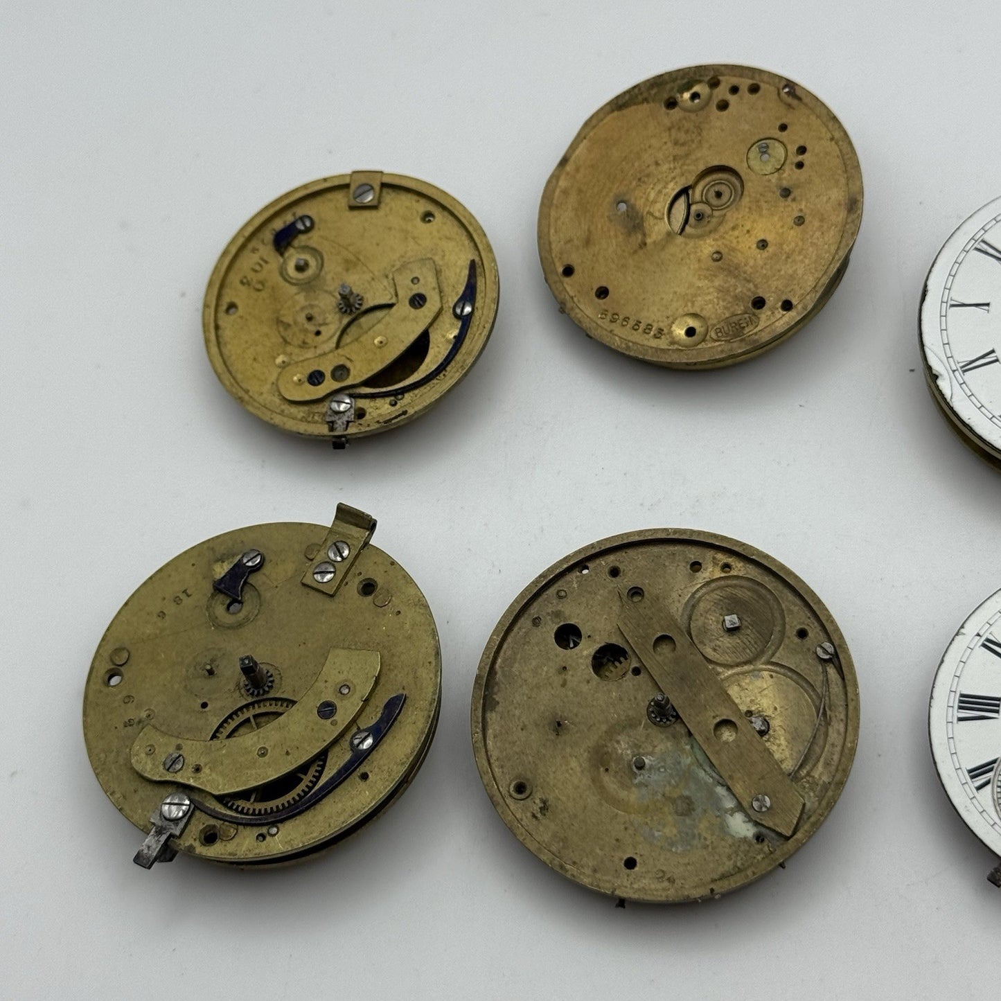 Bundle Mixed Antique / Vintage Pocket Watch Movements Joblot PARTS REPAIR SPARES