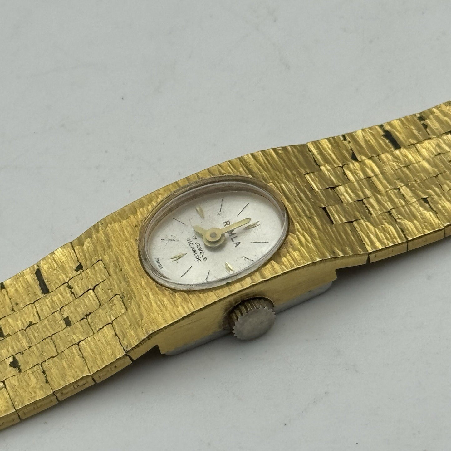 15mm Ladies Rimla Gold Plated Manual Wind Swiss Vintage Watch REQUIRES SERVICE