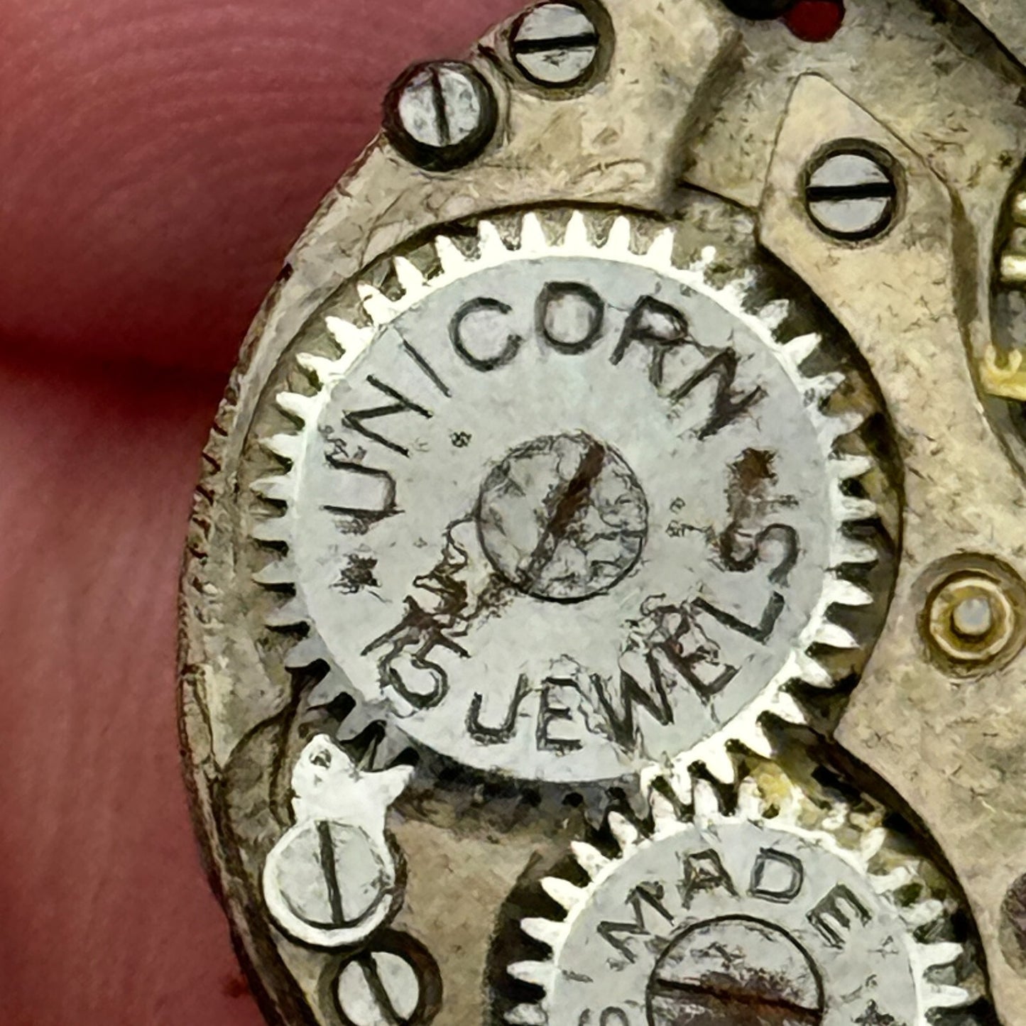 23.6mm Rolex Unicorn 15 Jewels Manual Wind Swiss Watch Movement PARTS SPARES