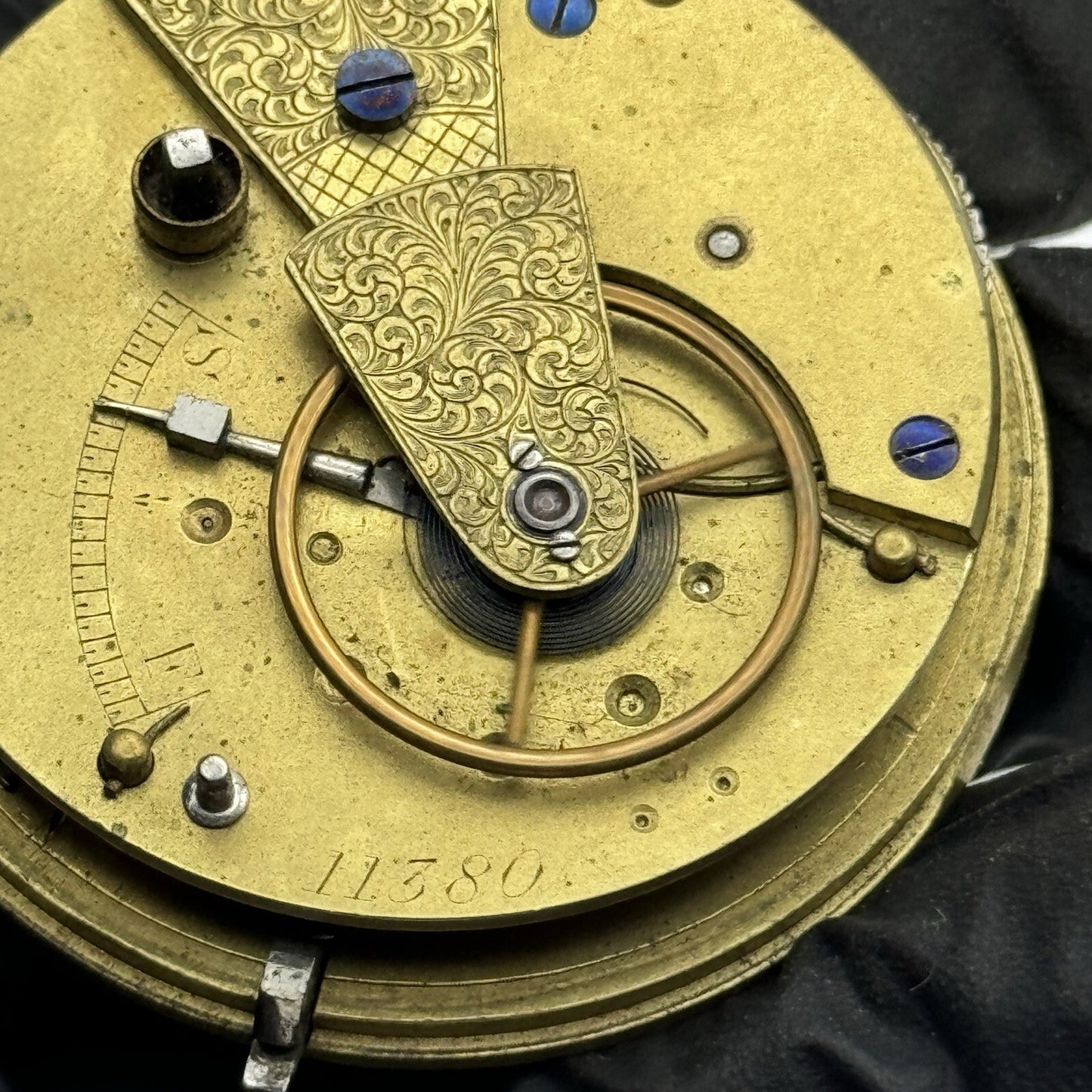 48.1mm Unidentified Fusee Chain Antique Pocket Watch Movement Parts Repair