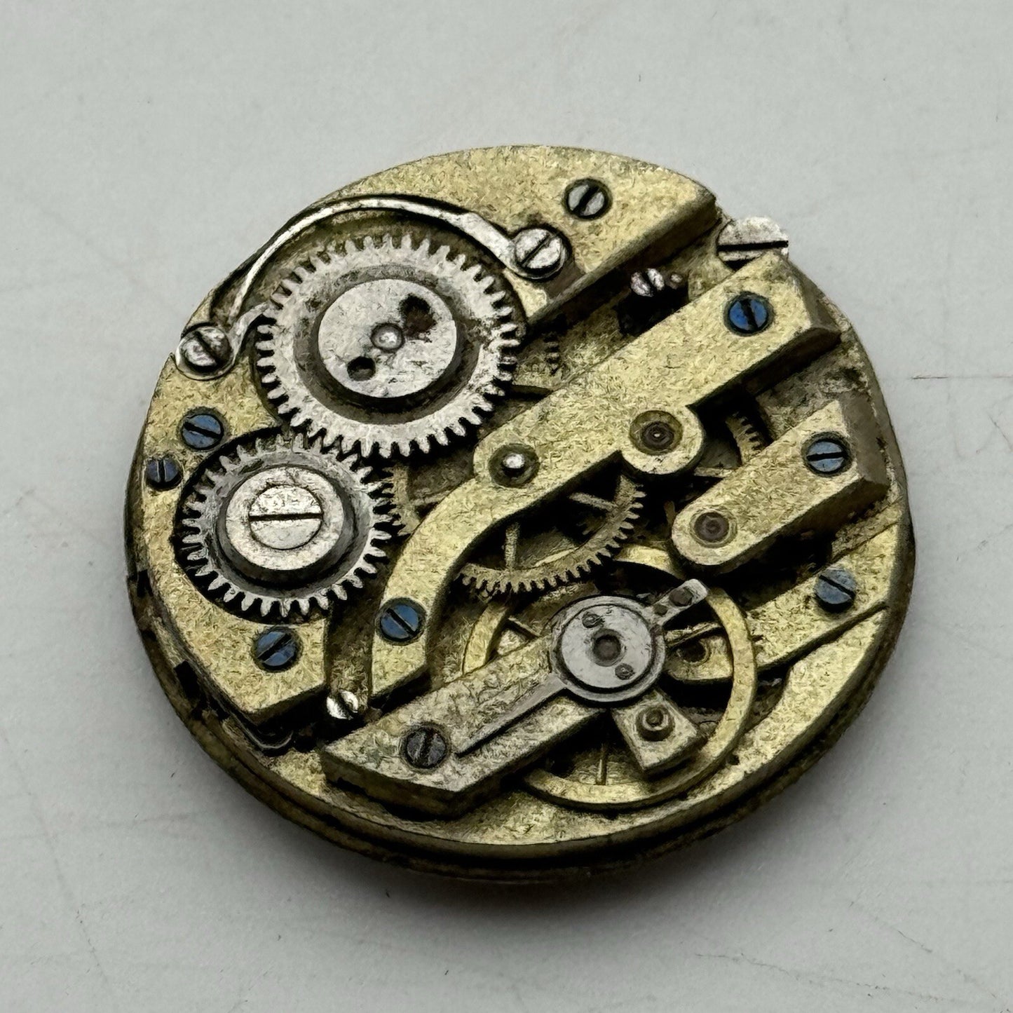 27.6mm Beautiful Patterned Dial Cylinder Pocket Watch Movement FOR PARTS