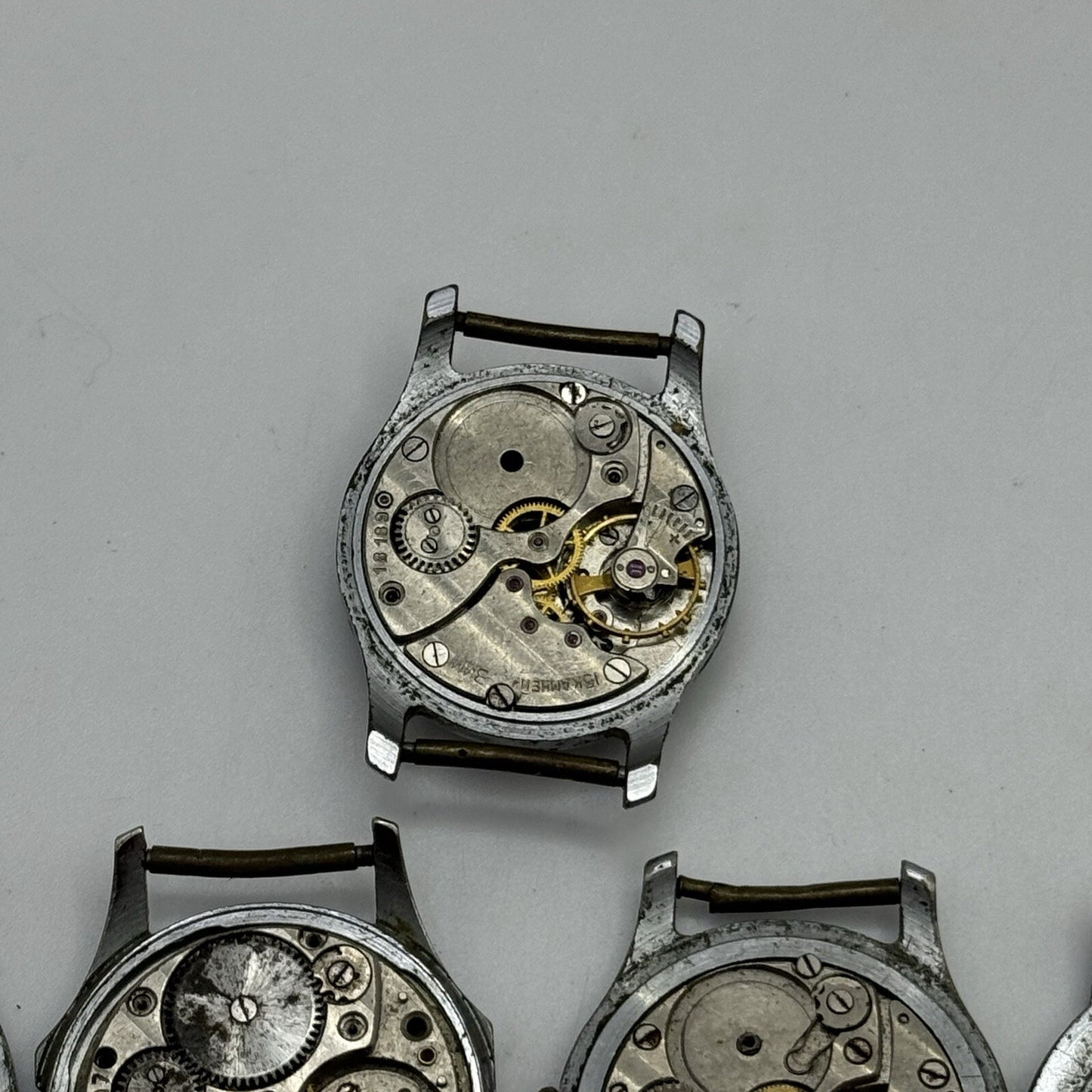 9 x Vintage Soviet Manual Wind Watch Heads For Parts Repair Job Lot Bundle