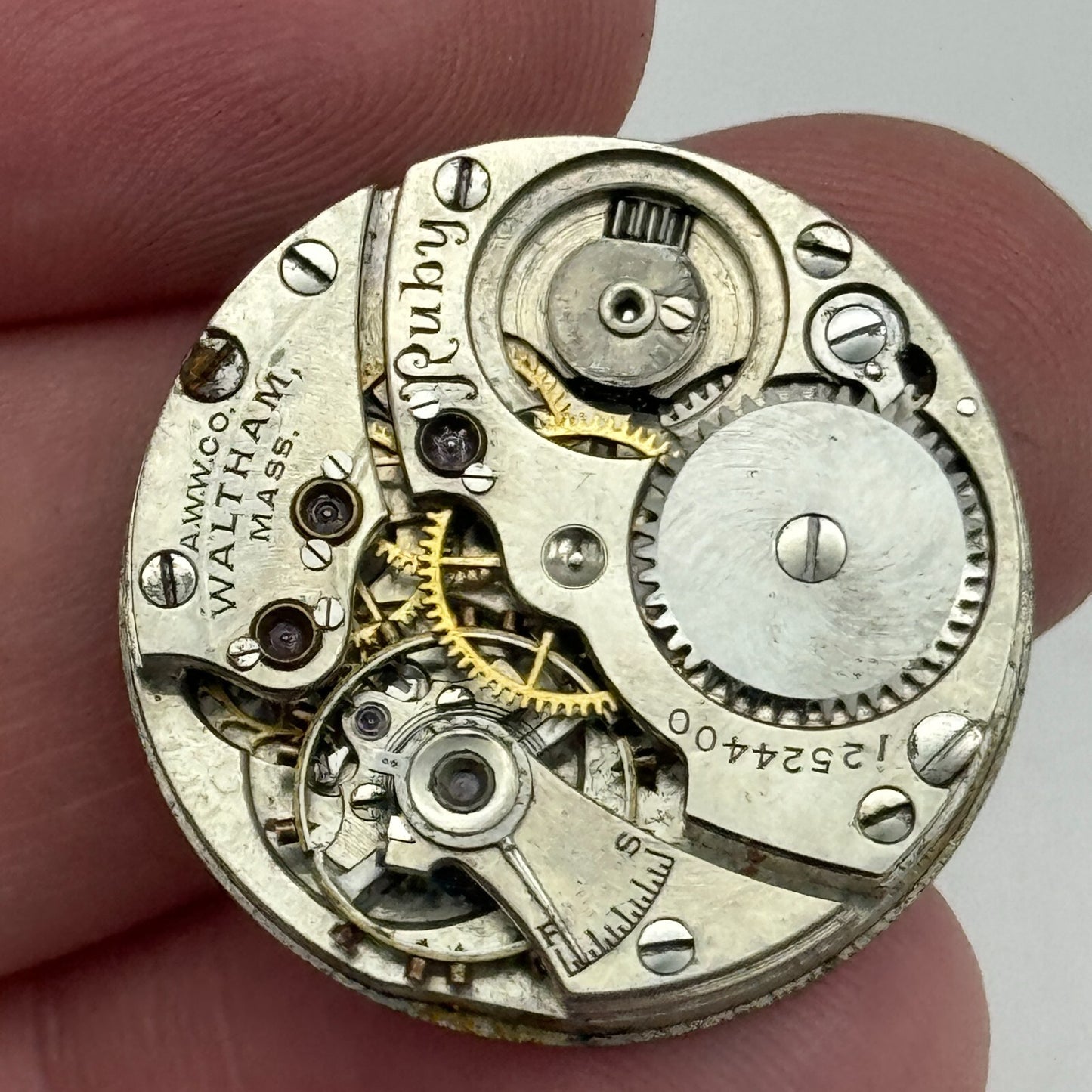 6/0s Men's Waltham Grade Ruby Model 1898 American Watch Movement PARTS SPARES