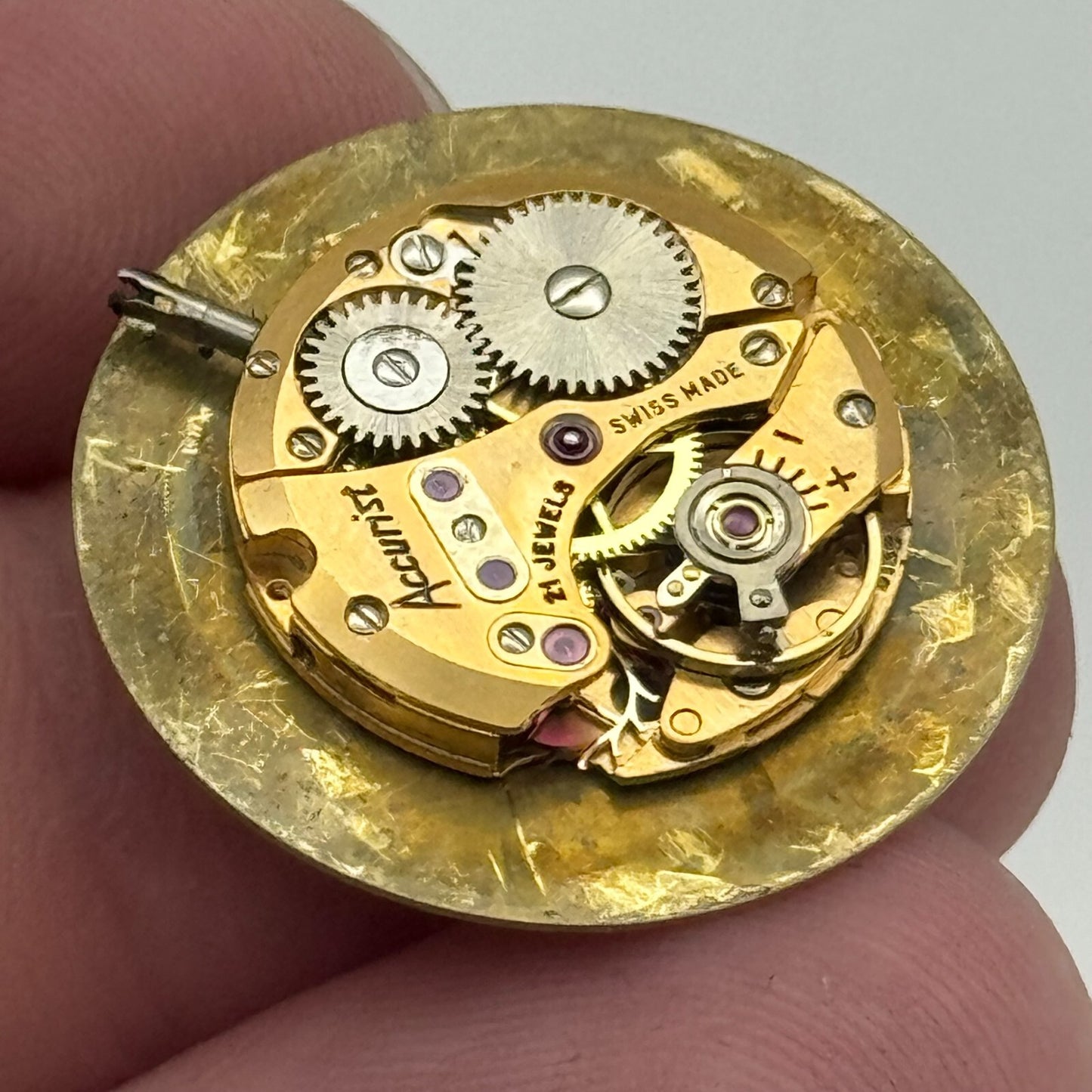 17.5mm Accurist Felsa F 4122 Manual Wind 21 Jewels Swiss Watch Movement PARTS