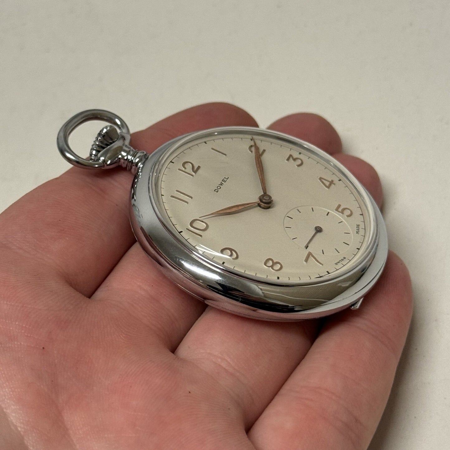 49mm Vintage Dowel NEW OLD STOCK Open Face Sub Seconds Pocket Watch TO SERVICE