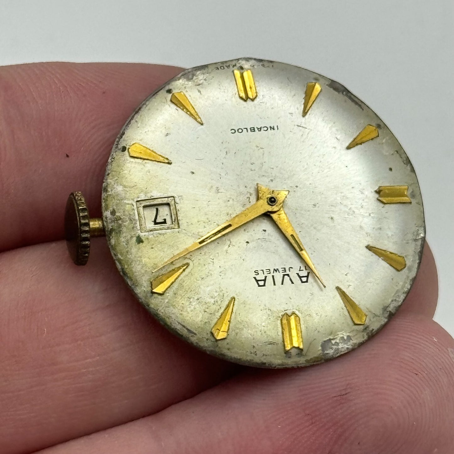 26mm Mens Avia ETA 2408 Manual Wind 17 Jewels Watch Movement PARTS REPAIR SPARE