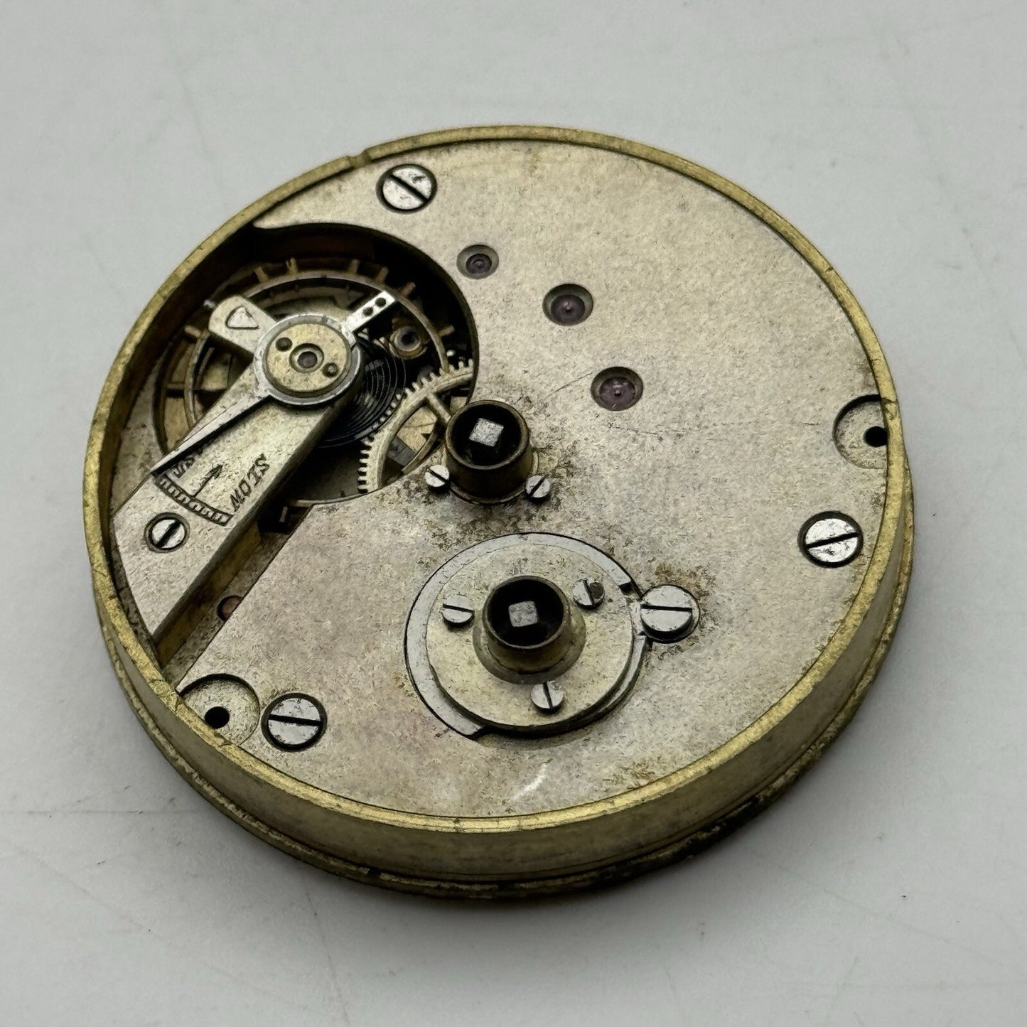 43mm Manual Wind Antique Key Wound Dial Pocket Watch Movement FOR PARTS