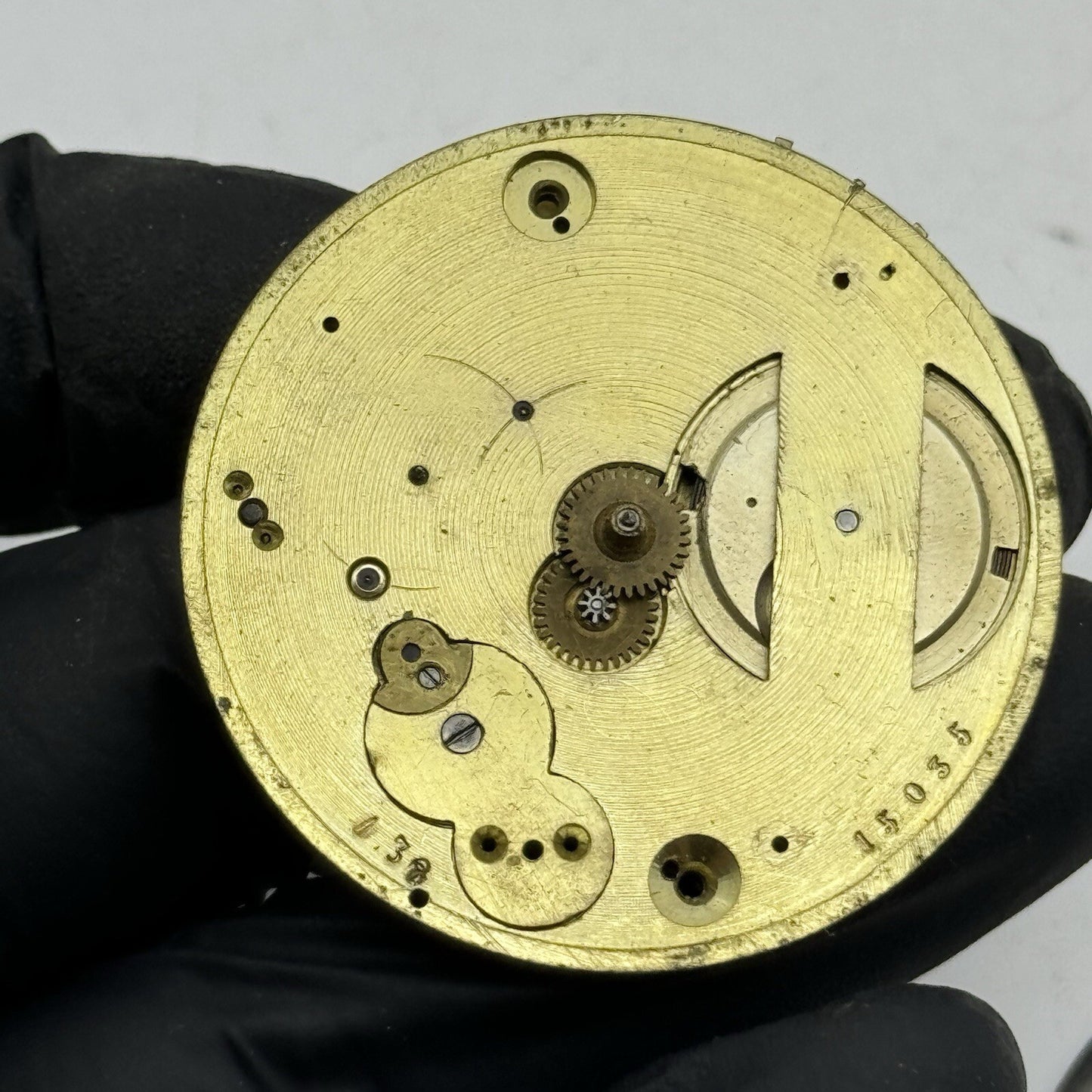 45.2mm Unidentified Pocket Watch Movement Roman Numerals Dial FOR PARTS