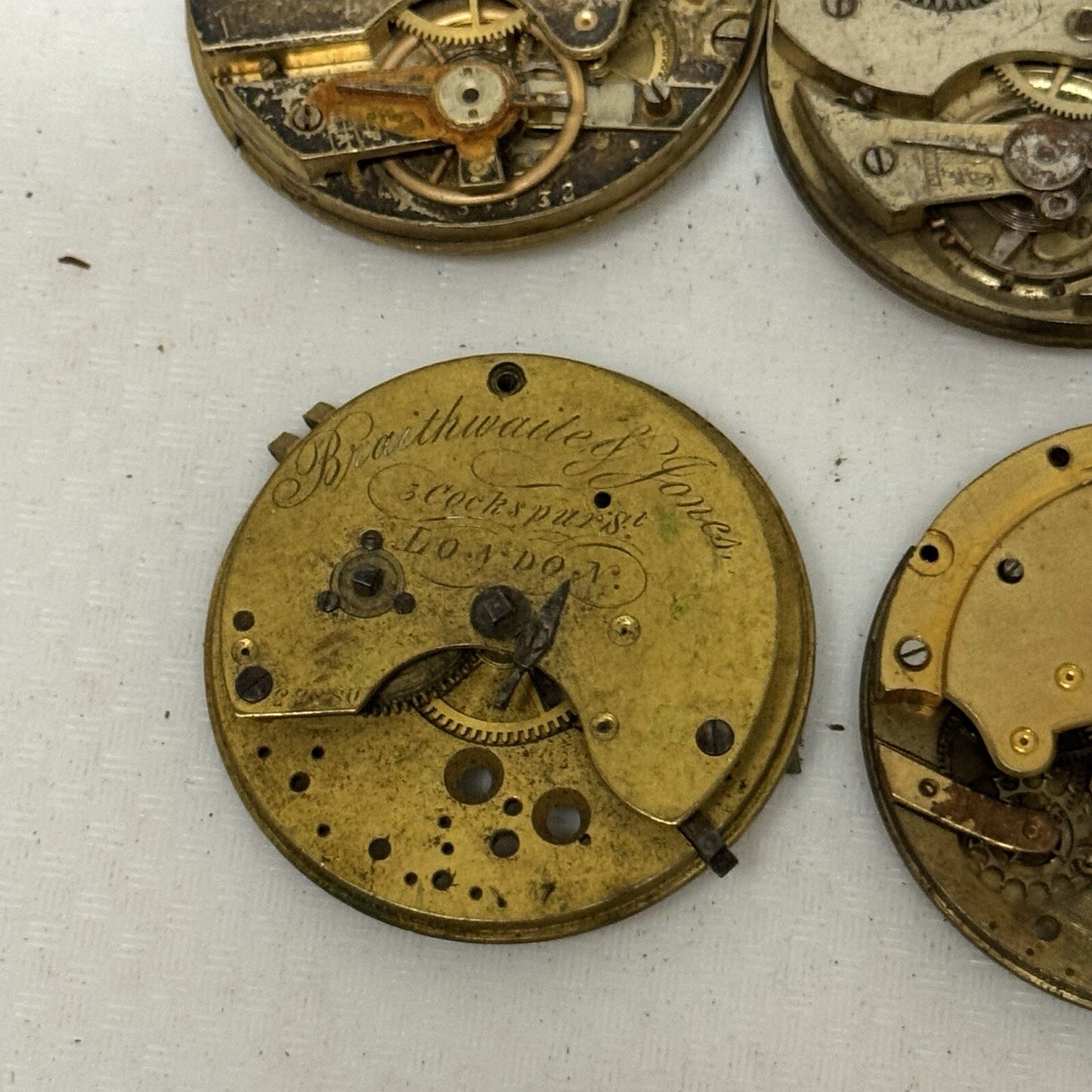 9 x Antique Partial Pocket Watch Movements Parts Repair Watchmakers Job Lot