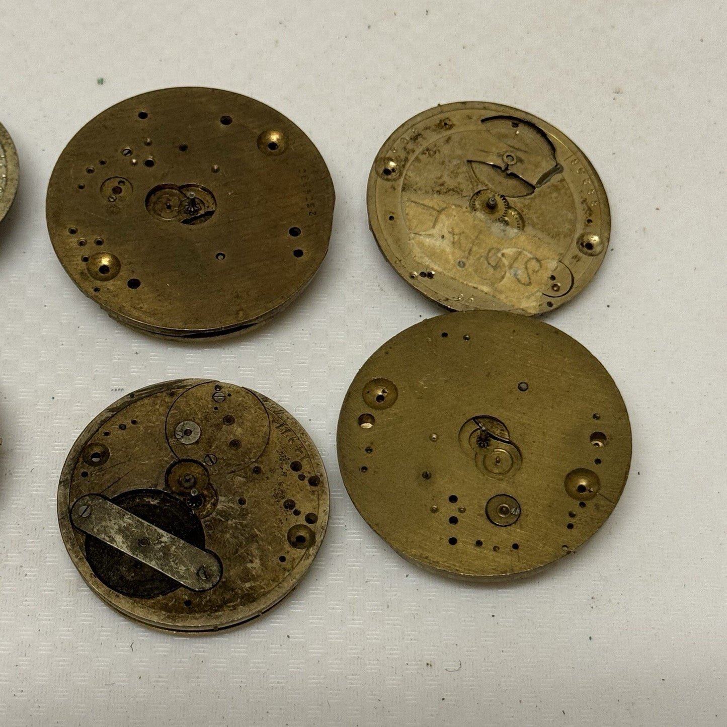 6 X Vintage Key Wound Pocket Watch Movements Parts Repair Watchmakers Job Lot