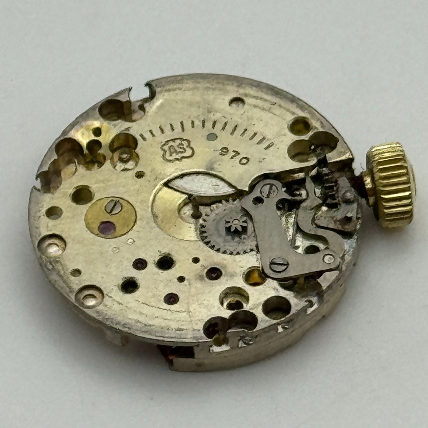 19.6mm AS 970 A Schild Manual Wind 15 Jewels Vintage Swiss Watch Movement PARTS
