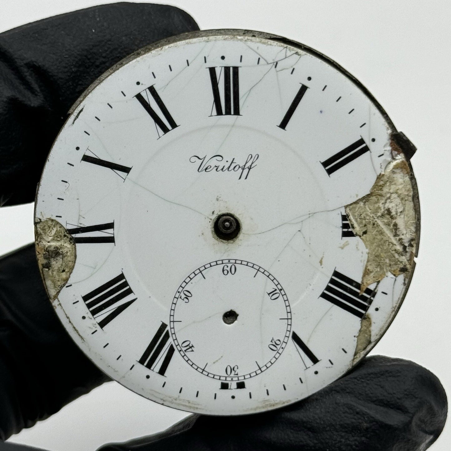 45.7mm Veritoff "Fake" Railroad Special Pocket Watch Movement FOR PARTS