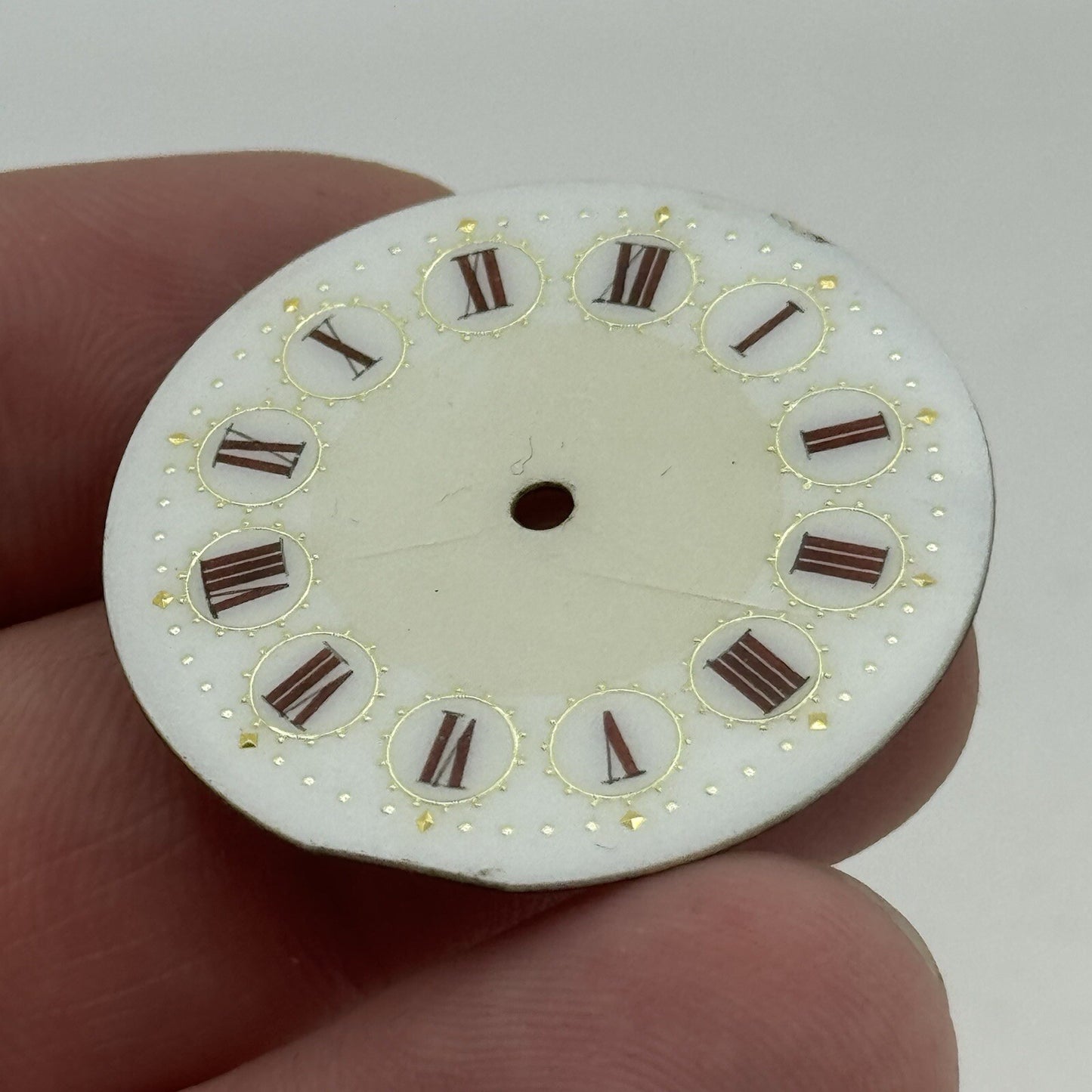 33mm Antique Beautiful Porcelain Patterned Pocket Watch Dial Spares Parts