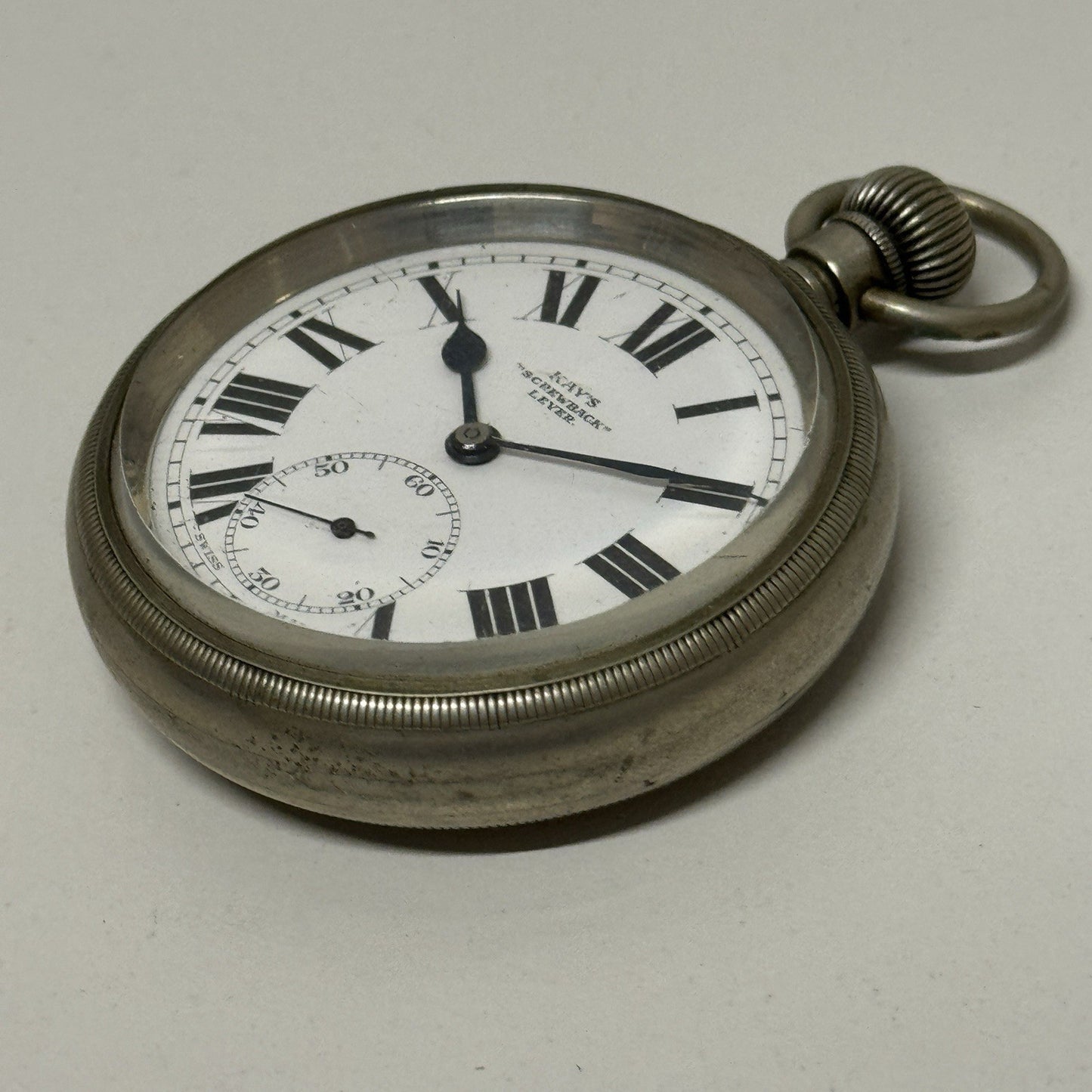 54mm Antique Kay’s Screwback Lever Open Face Quality Pocket Watch TO RESTORE